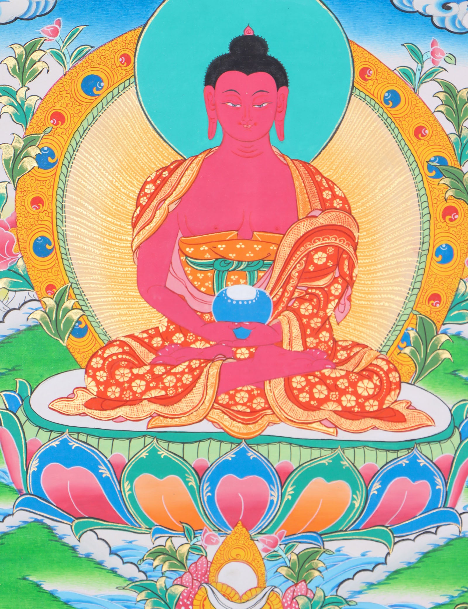 Amitabha Thangka for spiritual connections, aid concentration, and generate positive energy.