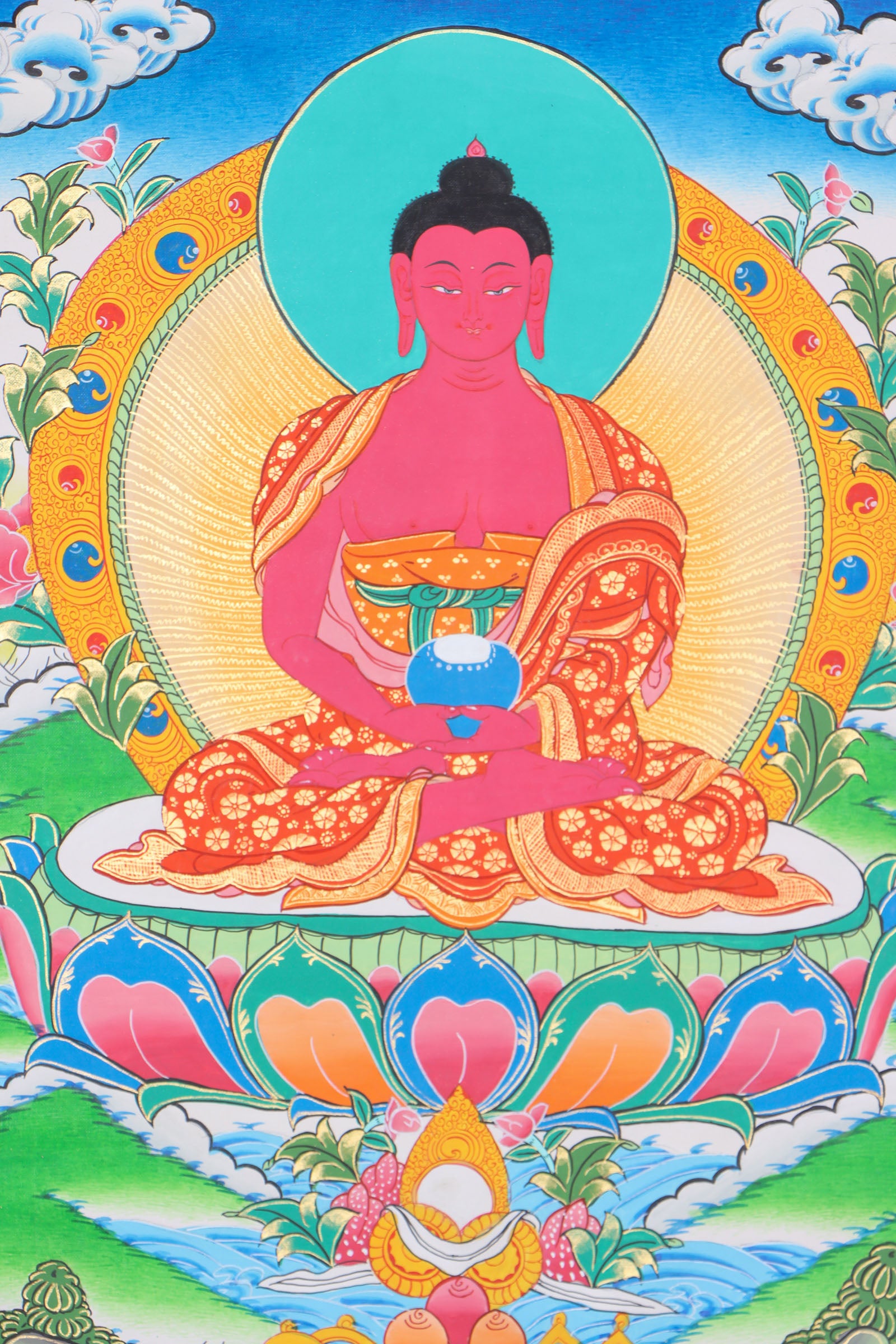 Amitabha Thangka for spiritual connections, aid concentration, and generate positive energy.