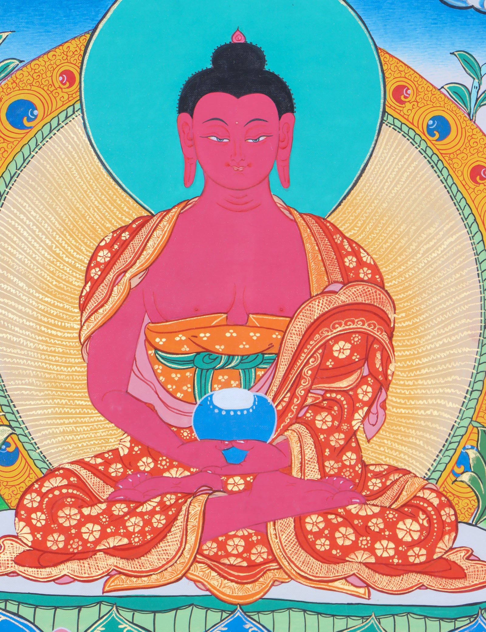 Amitabha Thangka for spiritual connections, aid concentration, and generate positive energy.