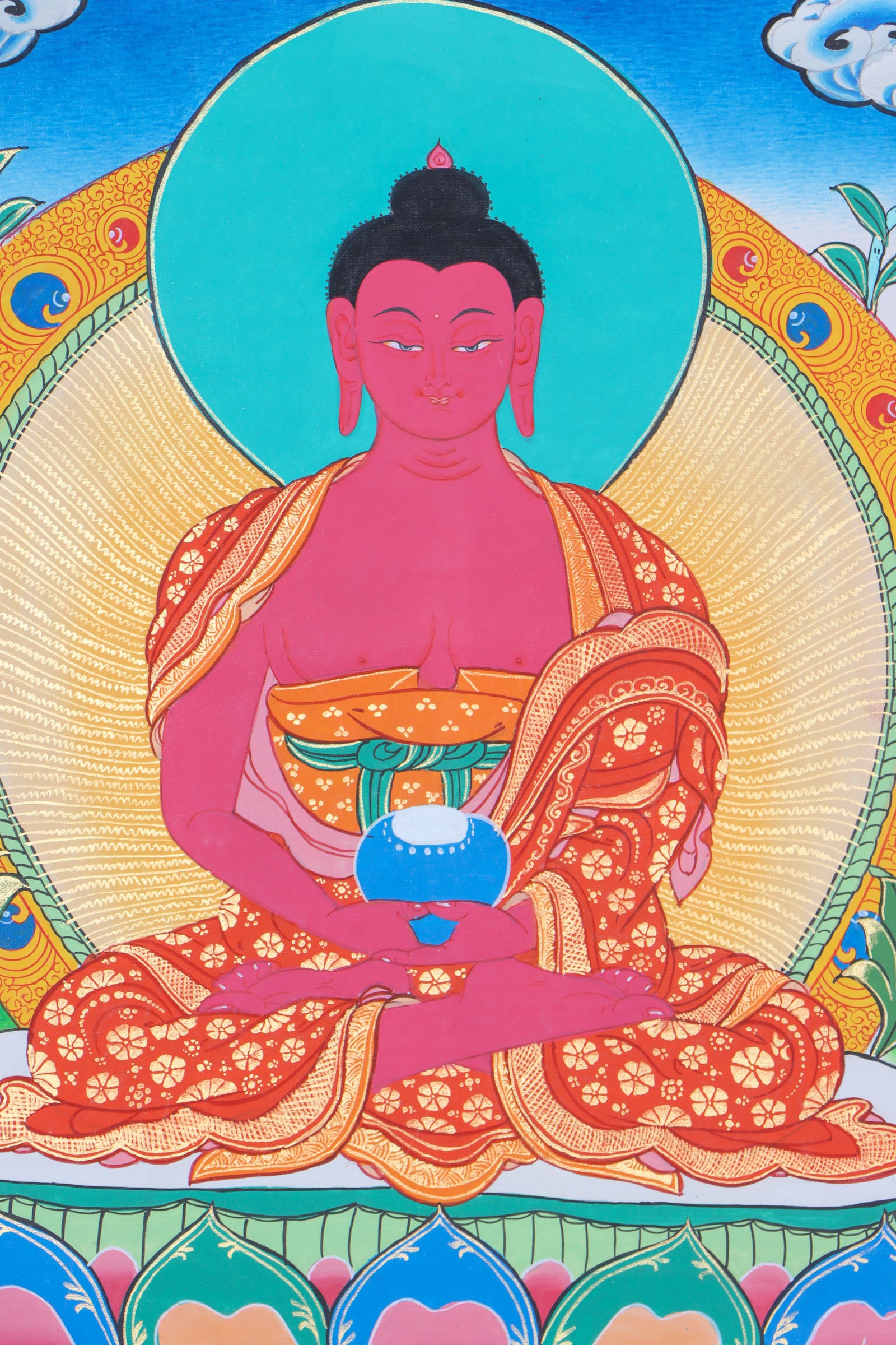 Amitabha Thangka for spiritual connections, aid concentration, and generate positive energy.