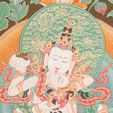 Vajrasattwa Shakti Thangka Painting for prayer and meditation.