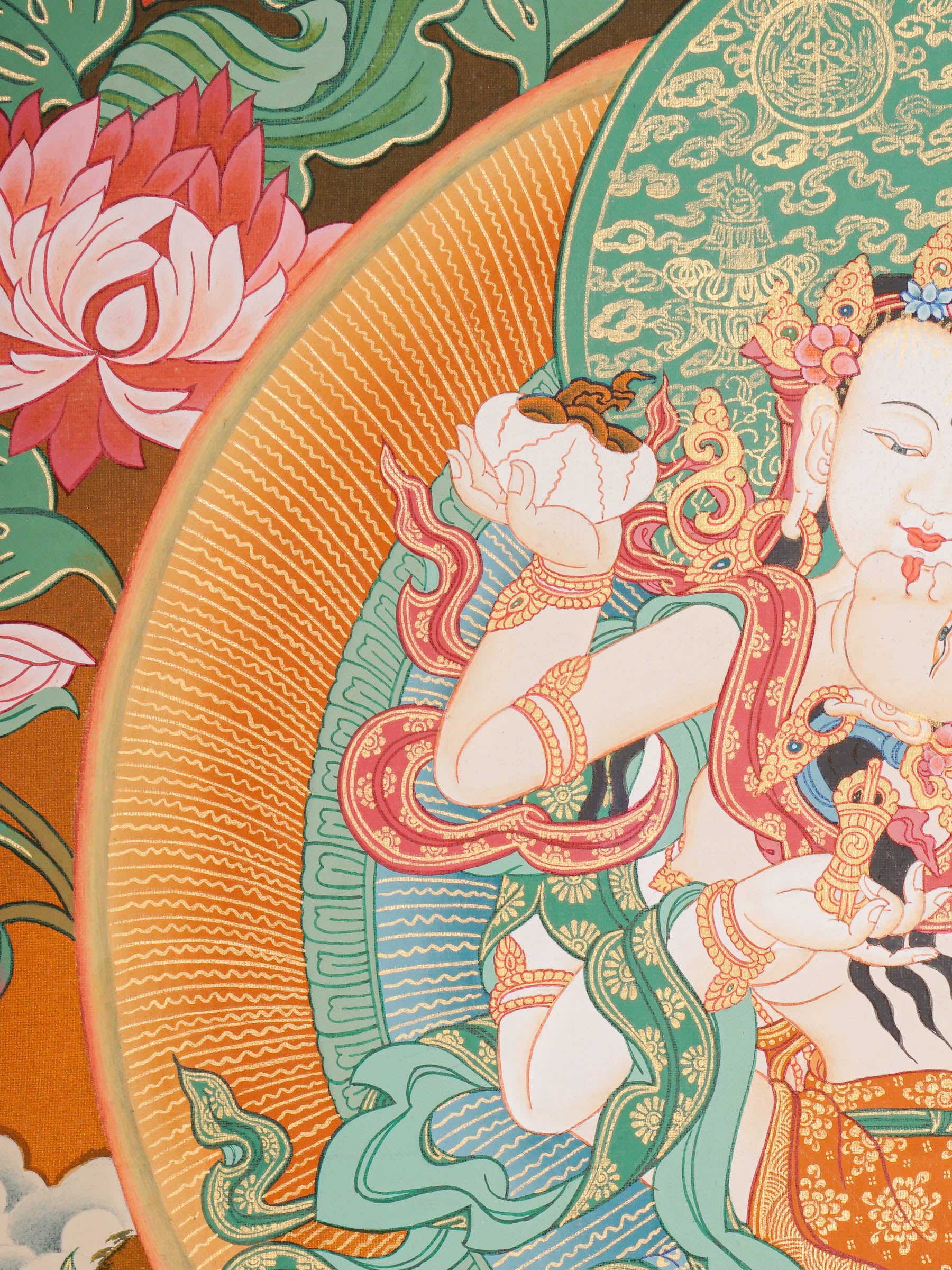 Vajrasattwa Shakti Thangka Painting for prayer and meditation.