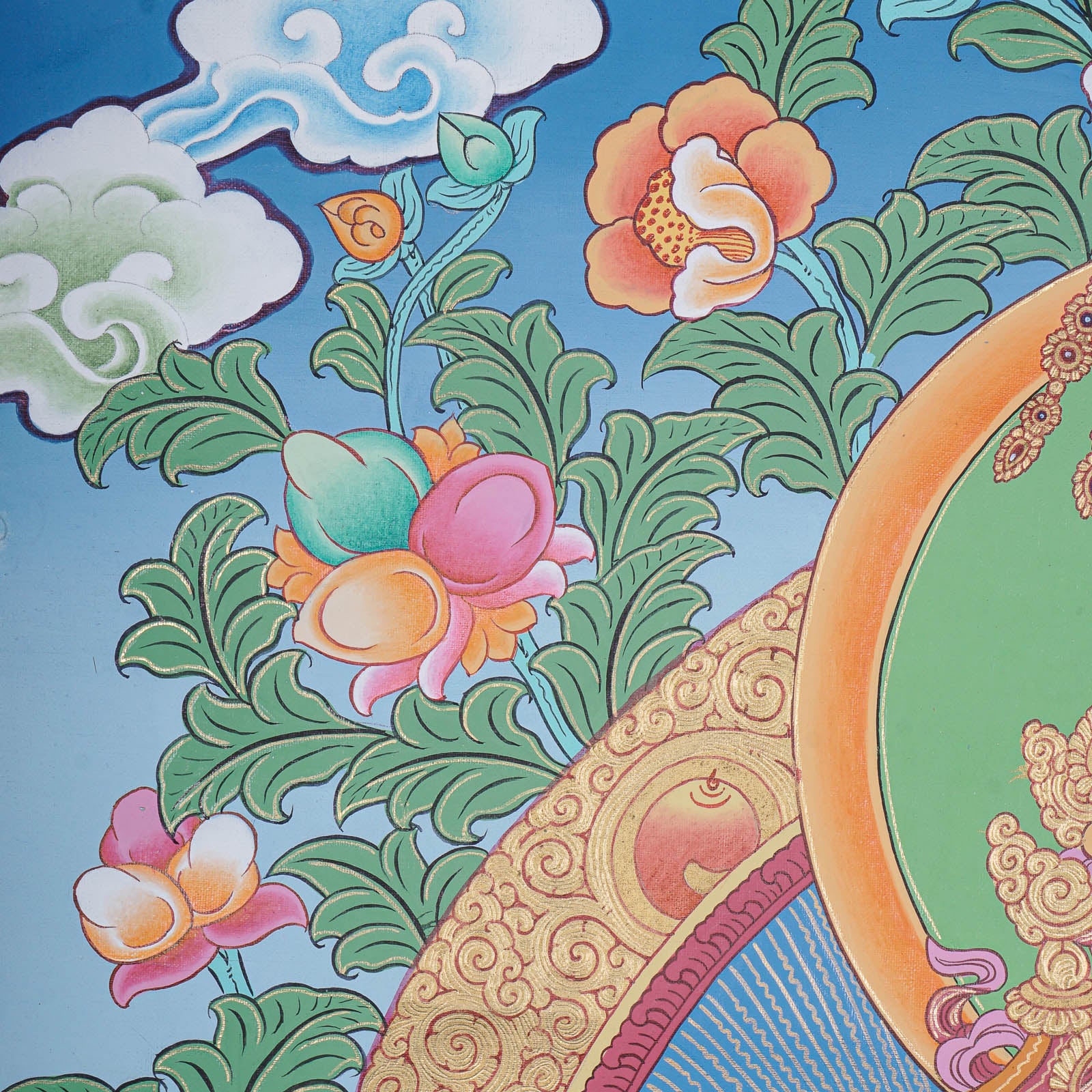 Beautiful Ratnasambhava Buddha Thangka Painting - Himalayas Shop