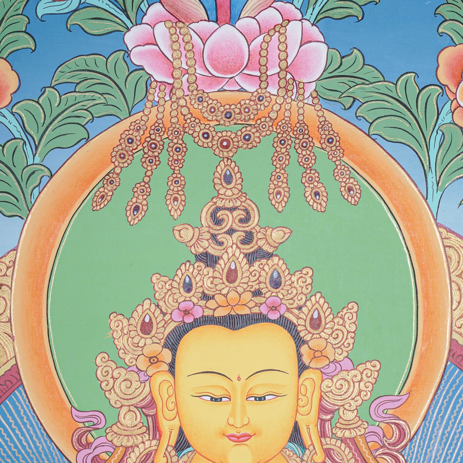 Beautiful Ratnasambhava Buddha Thangka Painting - Himalayas Shop