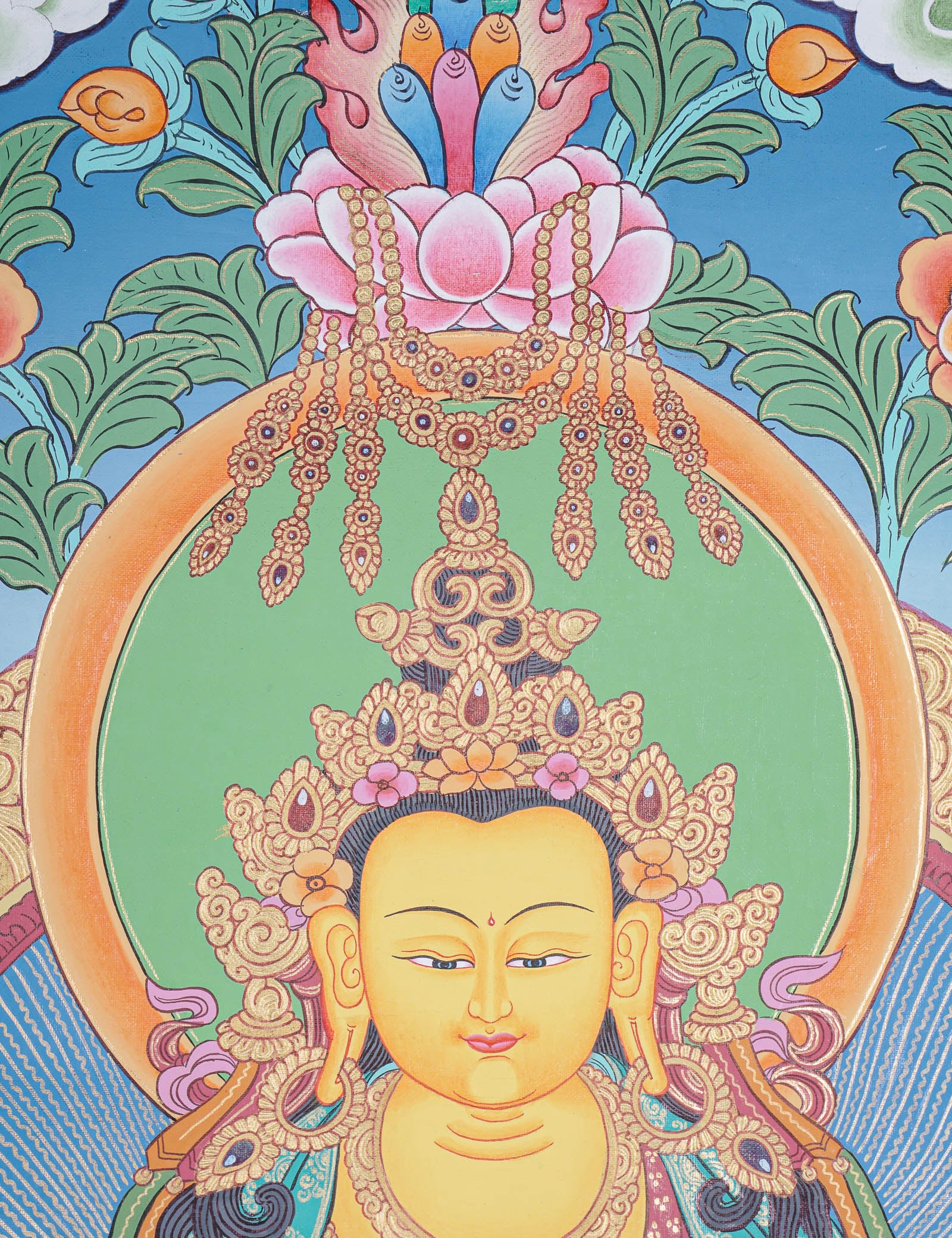 Beautiful Ratnasambhava Buddha Thangka Painting - Himalayas Shop