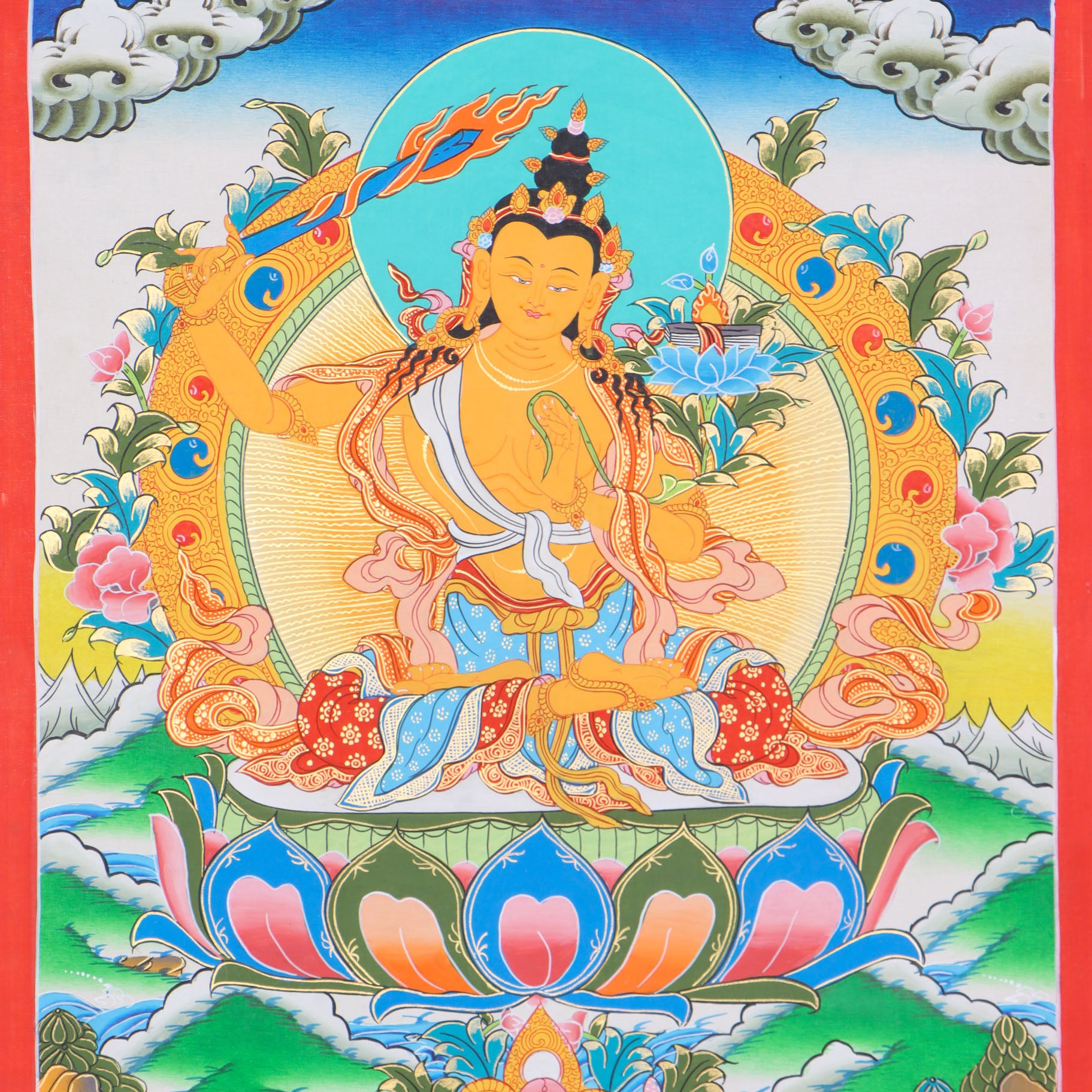 Manjushri Thangka for meditation, contemplation, and devotion.