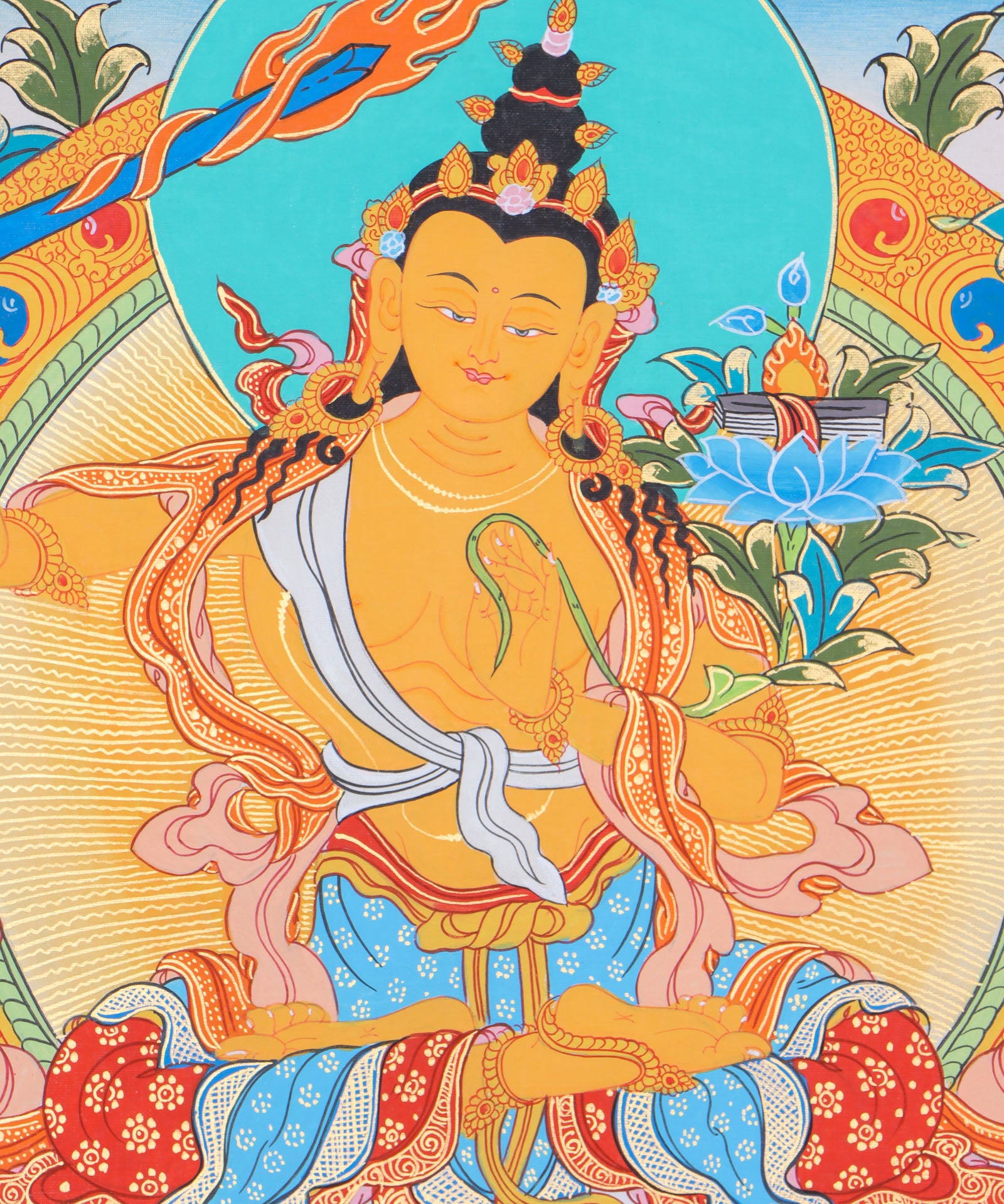 Manjushri Thangka for meditation, contemplation, and devotion.