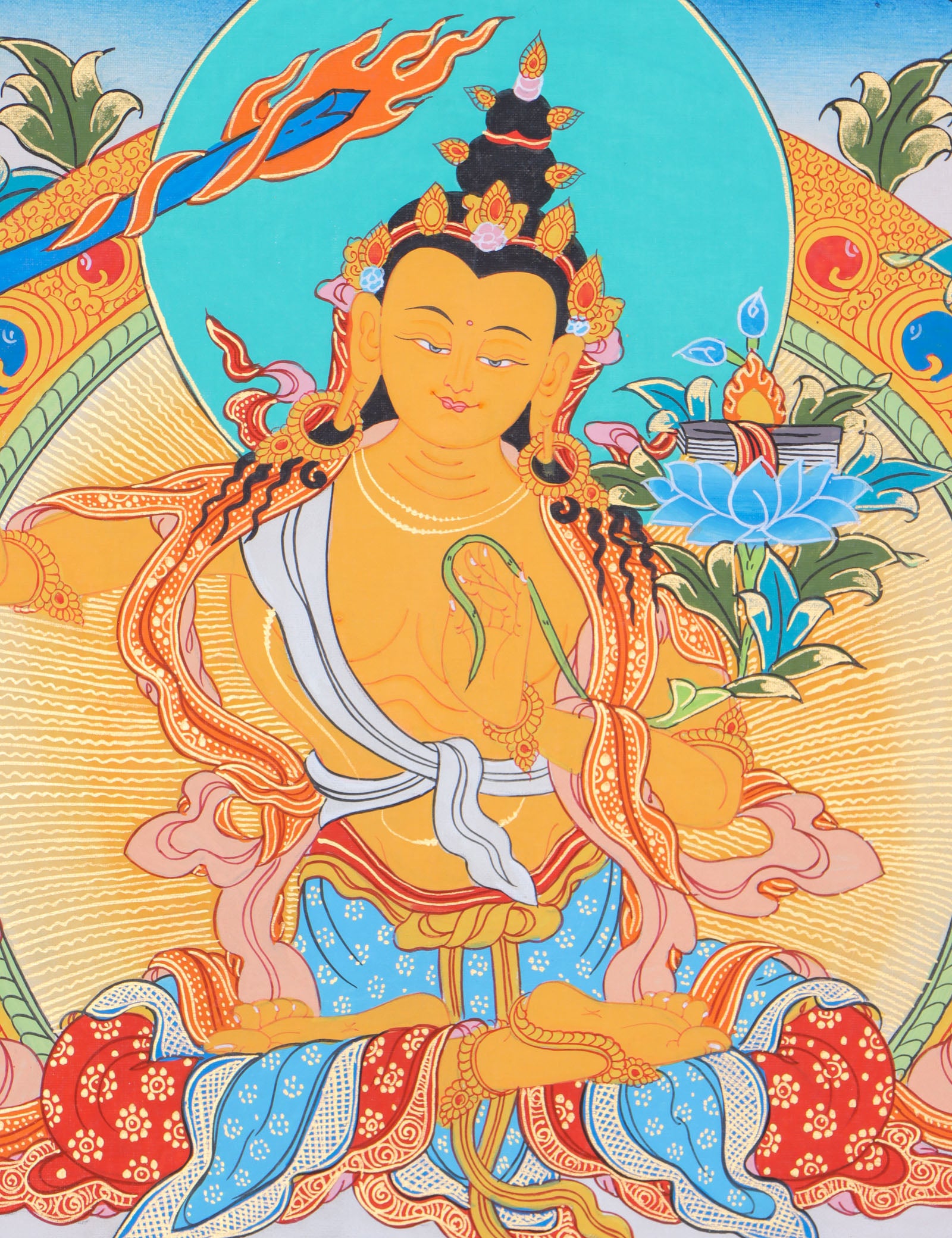 Manjushri Thangka for meditation, contemplation, and devotion.