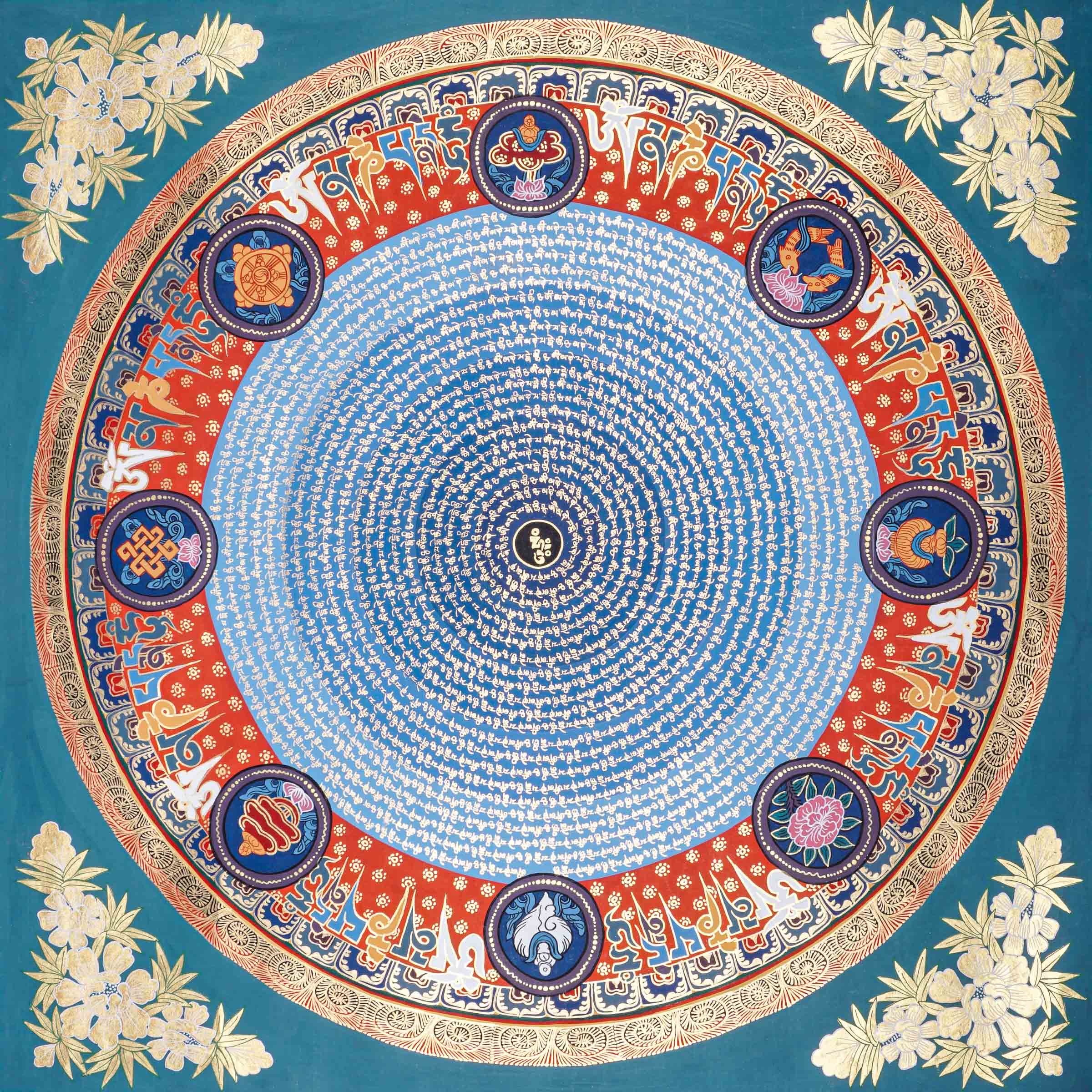 Mantra Mandala Thangka  -  Tibetan Painting