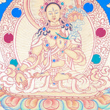 White Tara Thangka Painting is an ideal tool for meditative reflection.