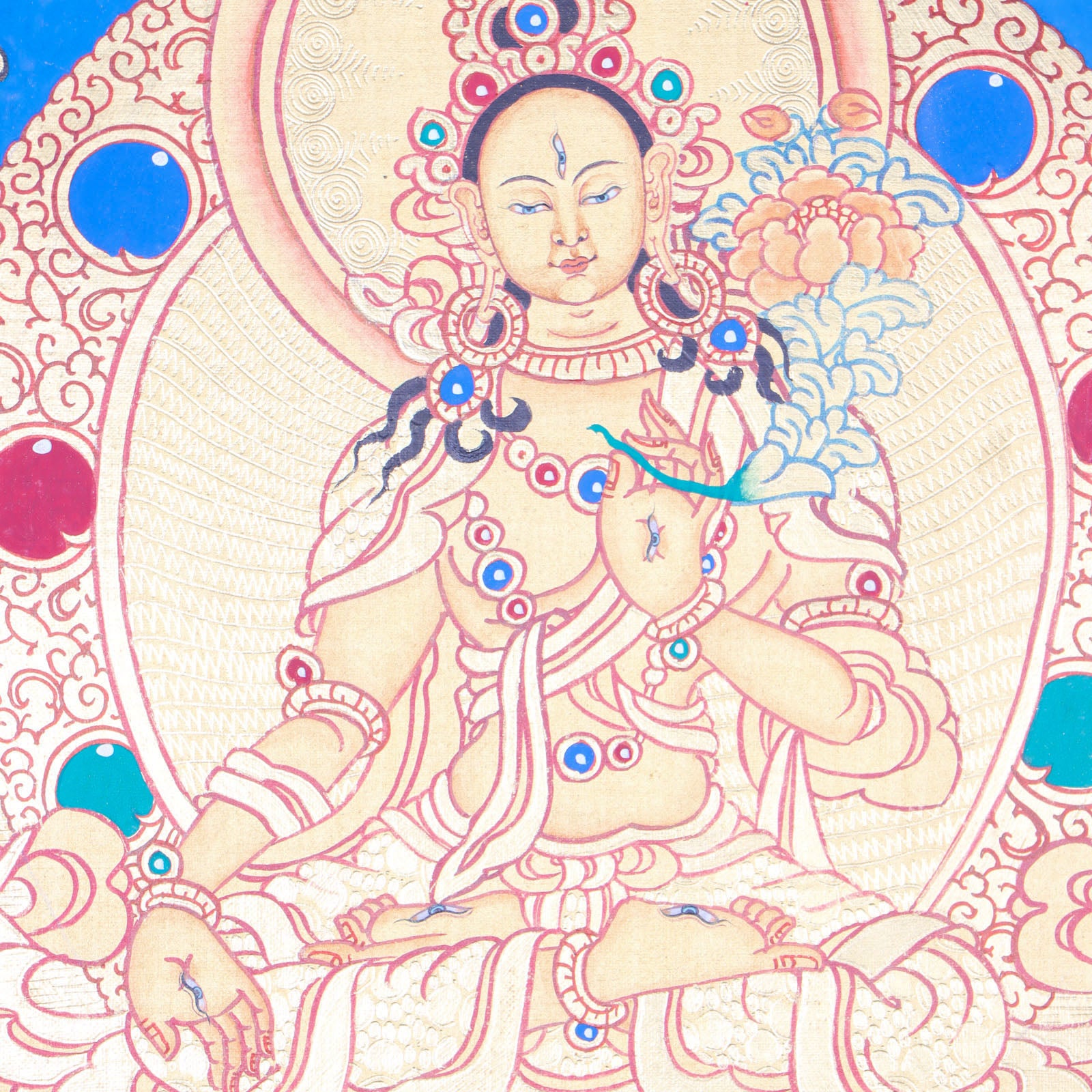  White Tara Thangka Painting is an ideal tool for meditative reflection.