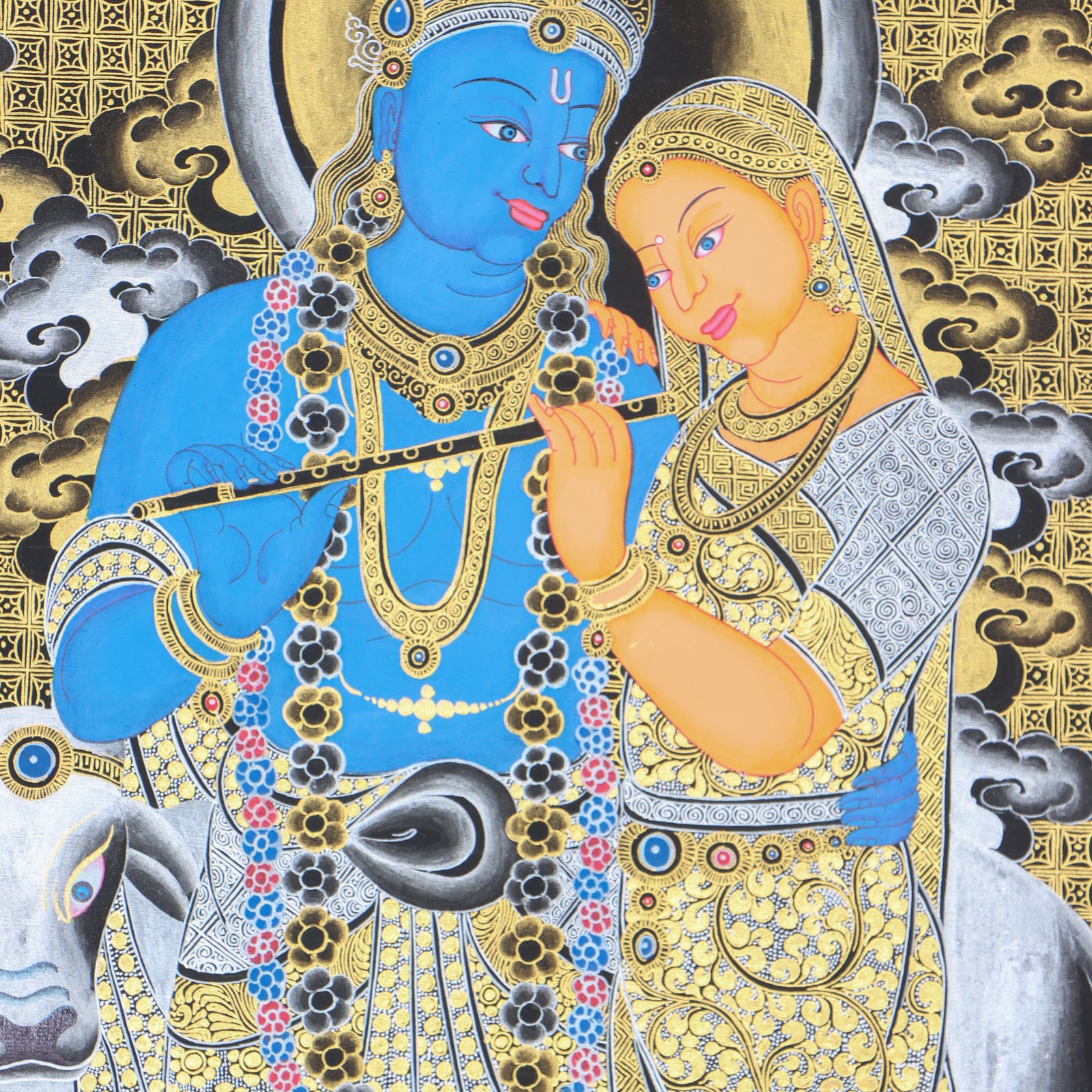 Radha Krishna Thangka for meditation and spirituality.