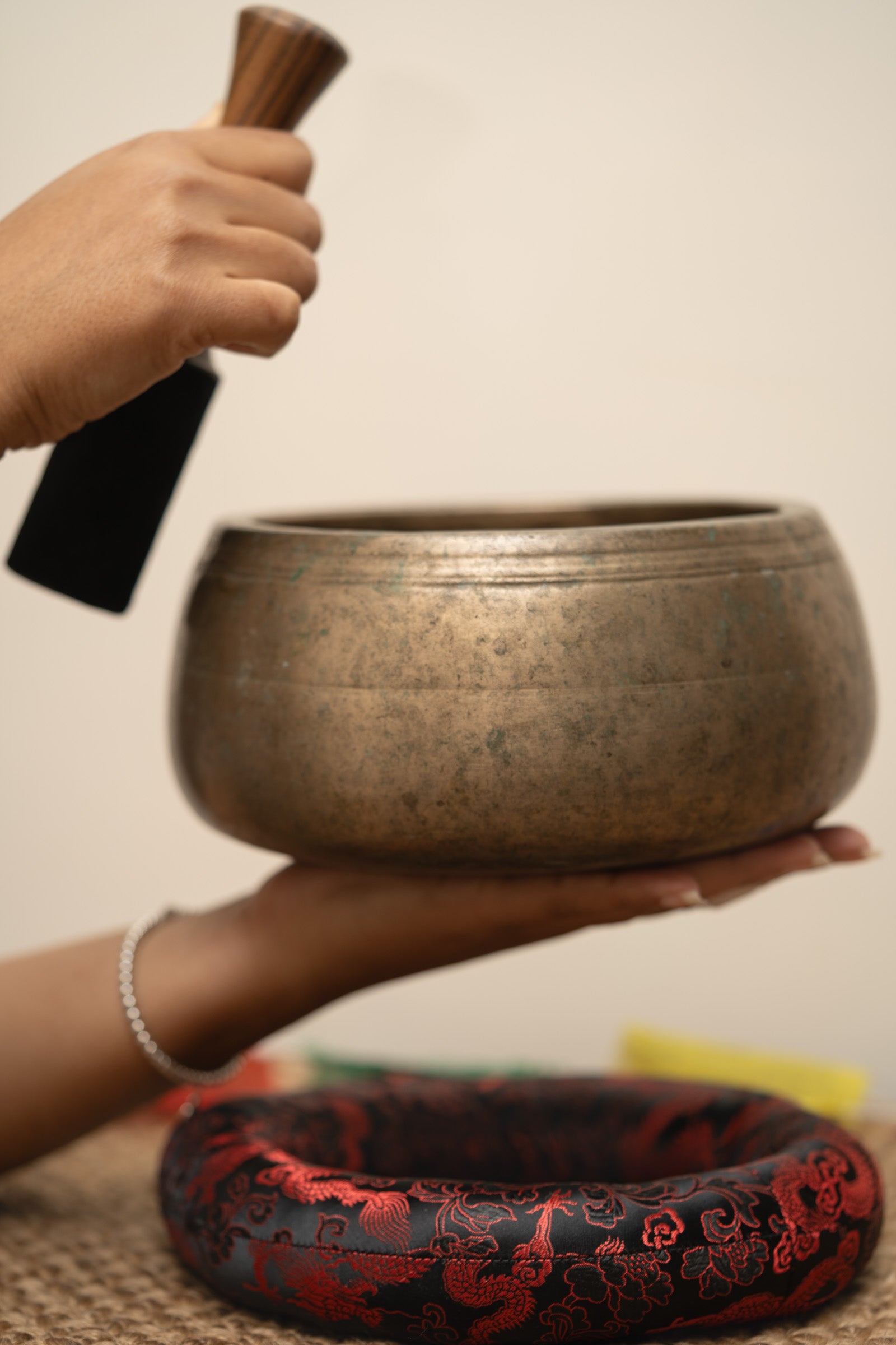 Old mani tibetan singing bowls