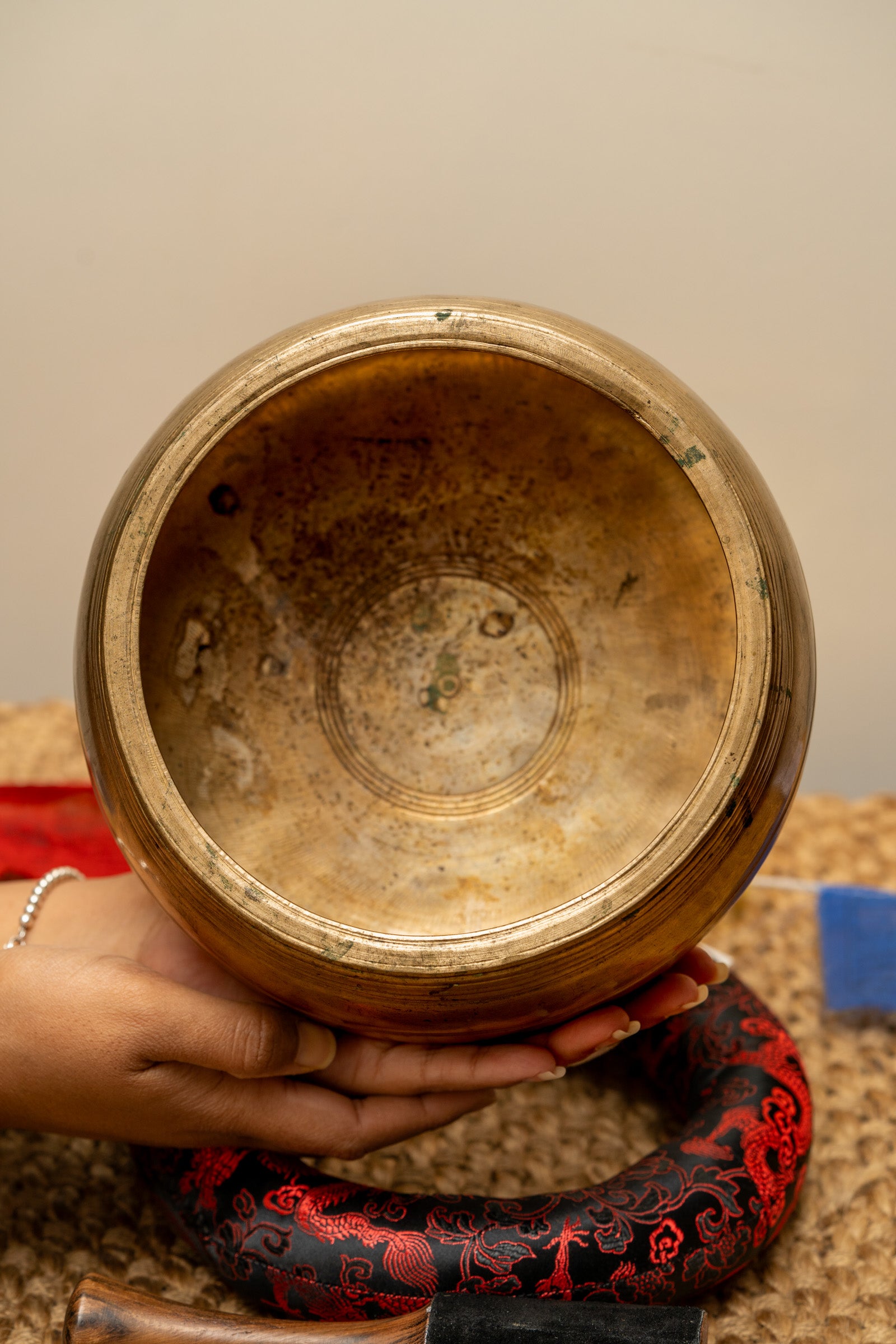 Mani Singing Bowl - Antique Tibetan Bowl