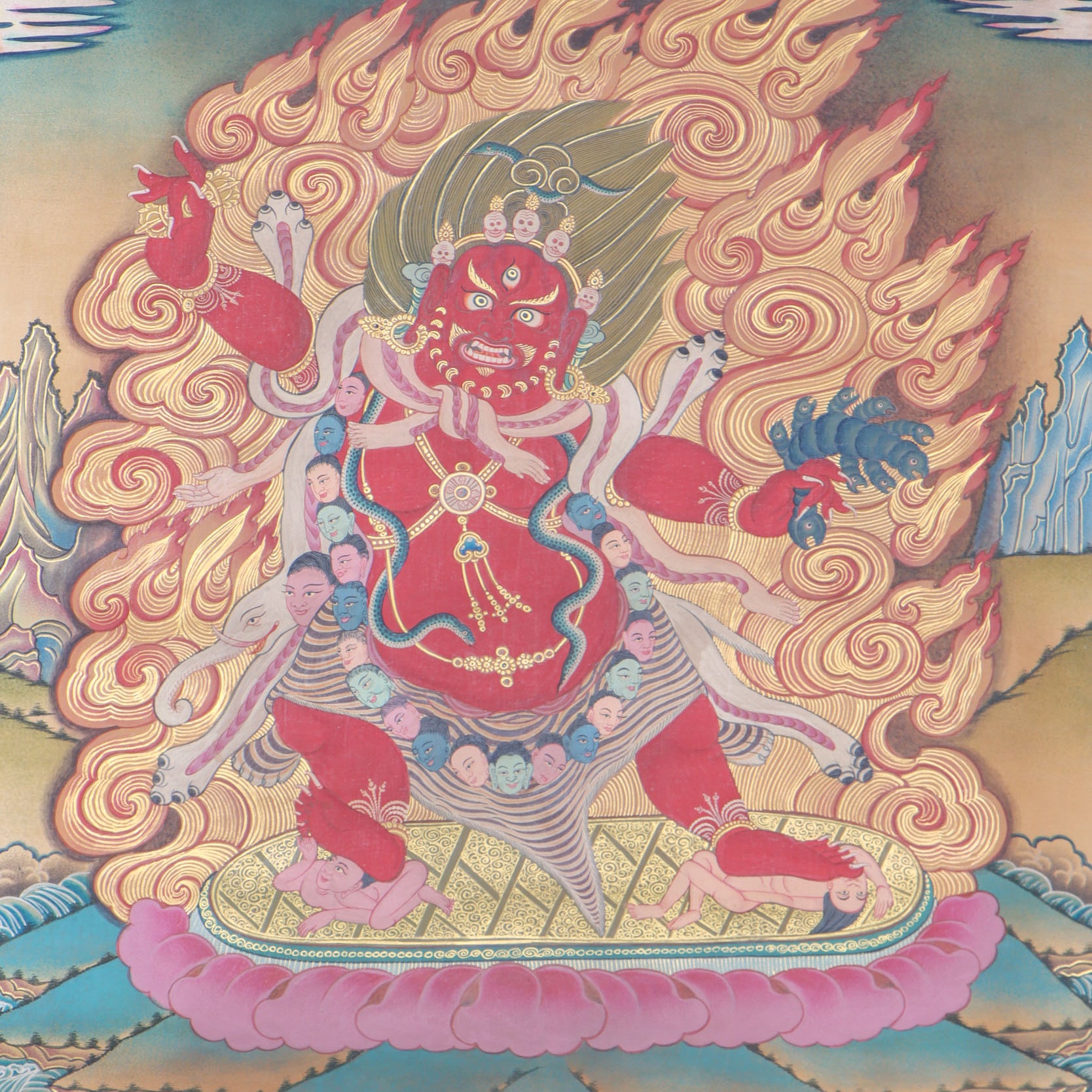 Mahakala Thangka for safeguarding and purifying power,