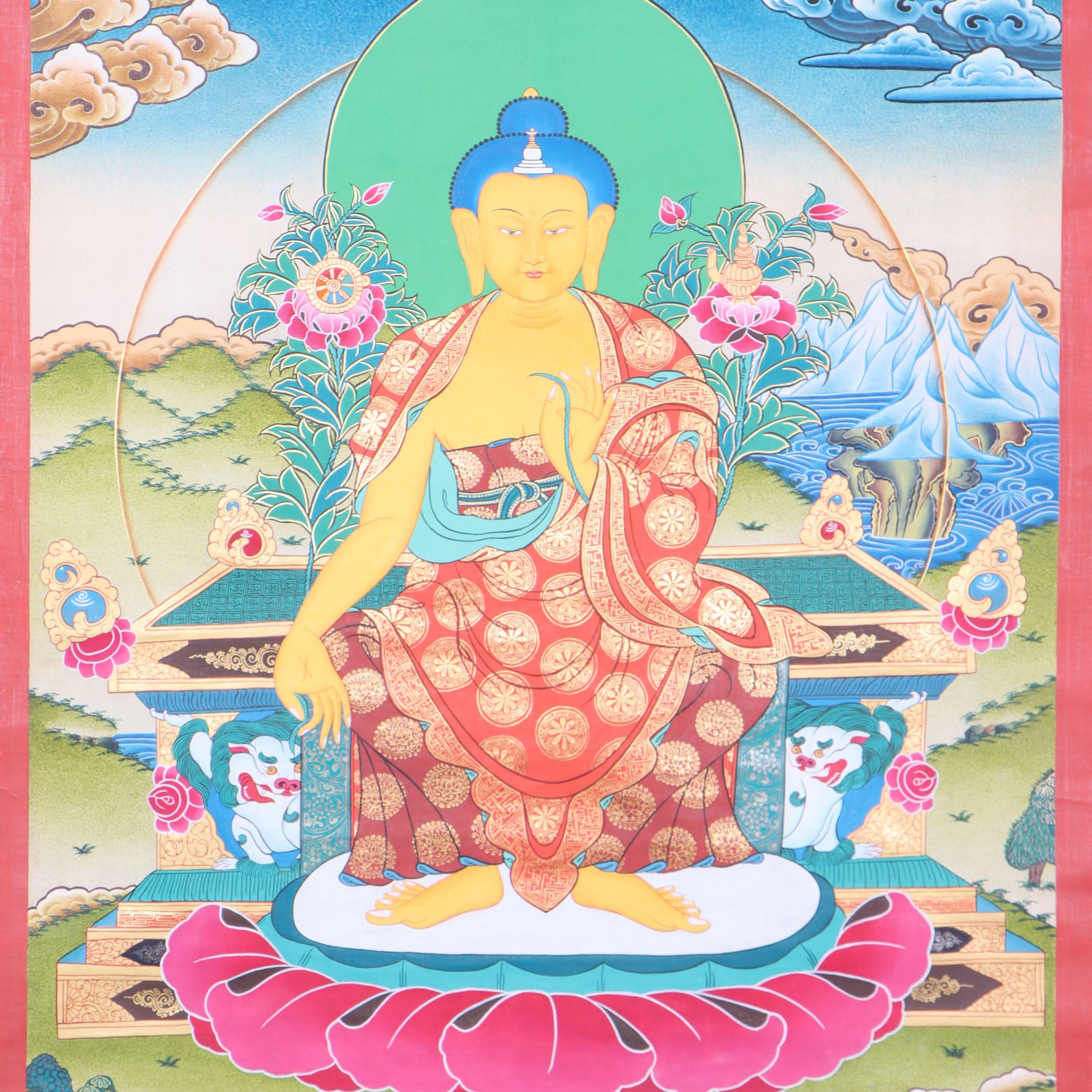 Maitreya Buddha Thangka for prayer and meditation.