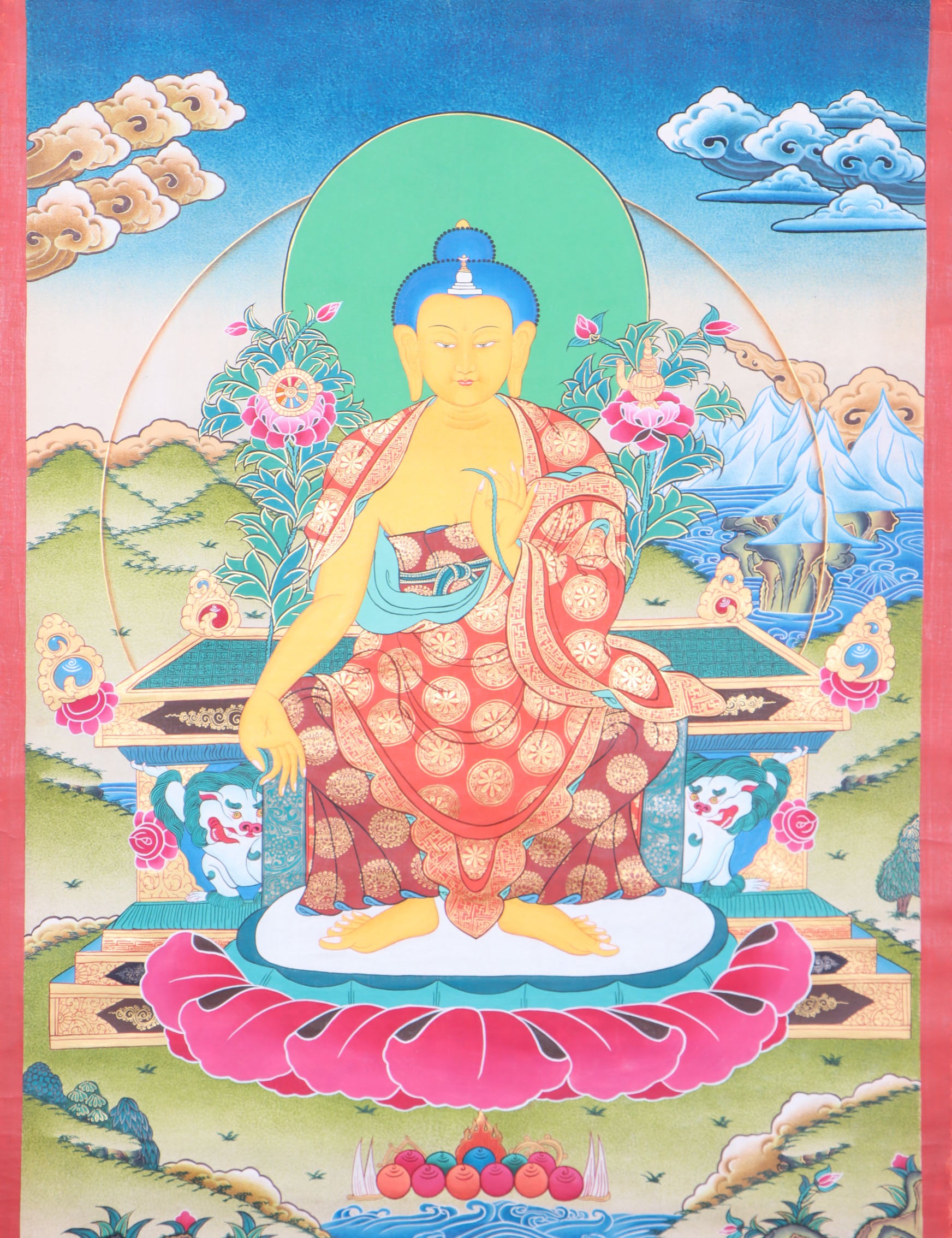 Maitreya Buddha Thangka for prayer and meditation.