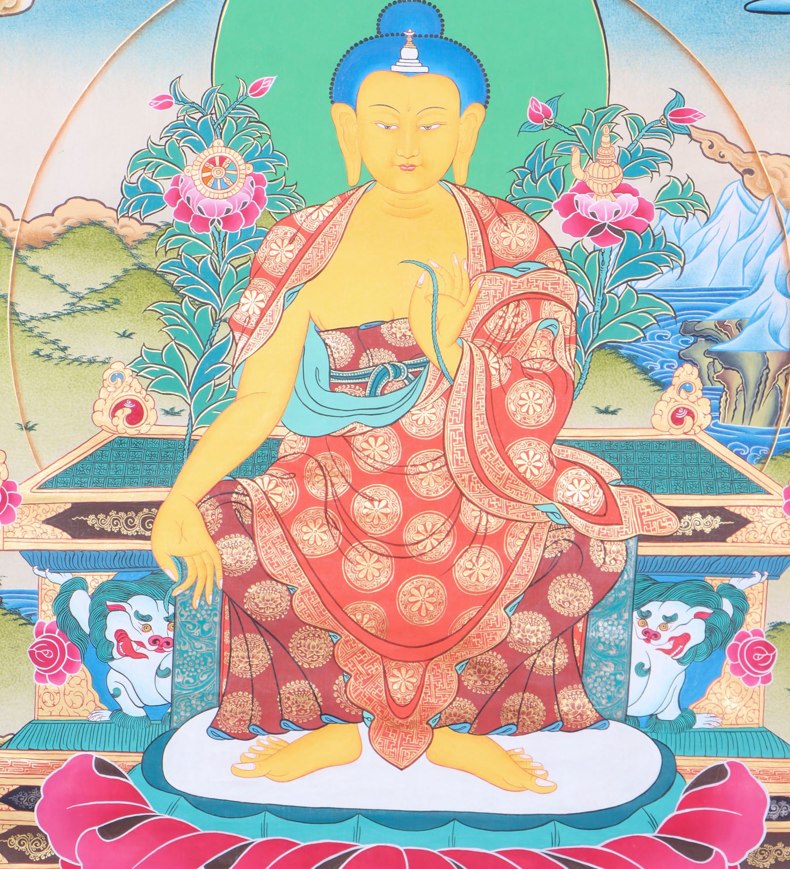 Maitreya Buddha Thangka for prayer and meditation.