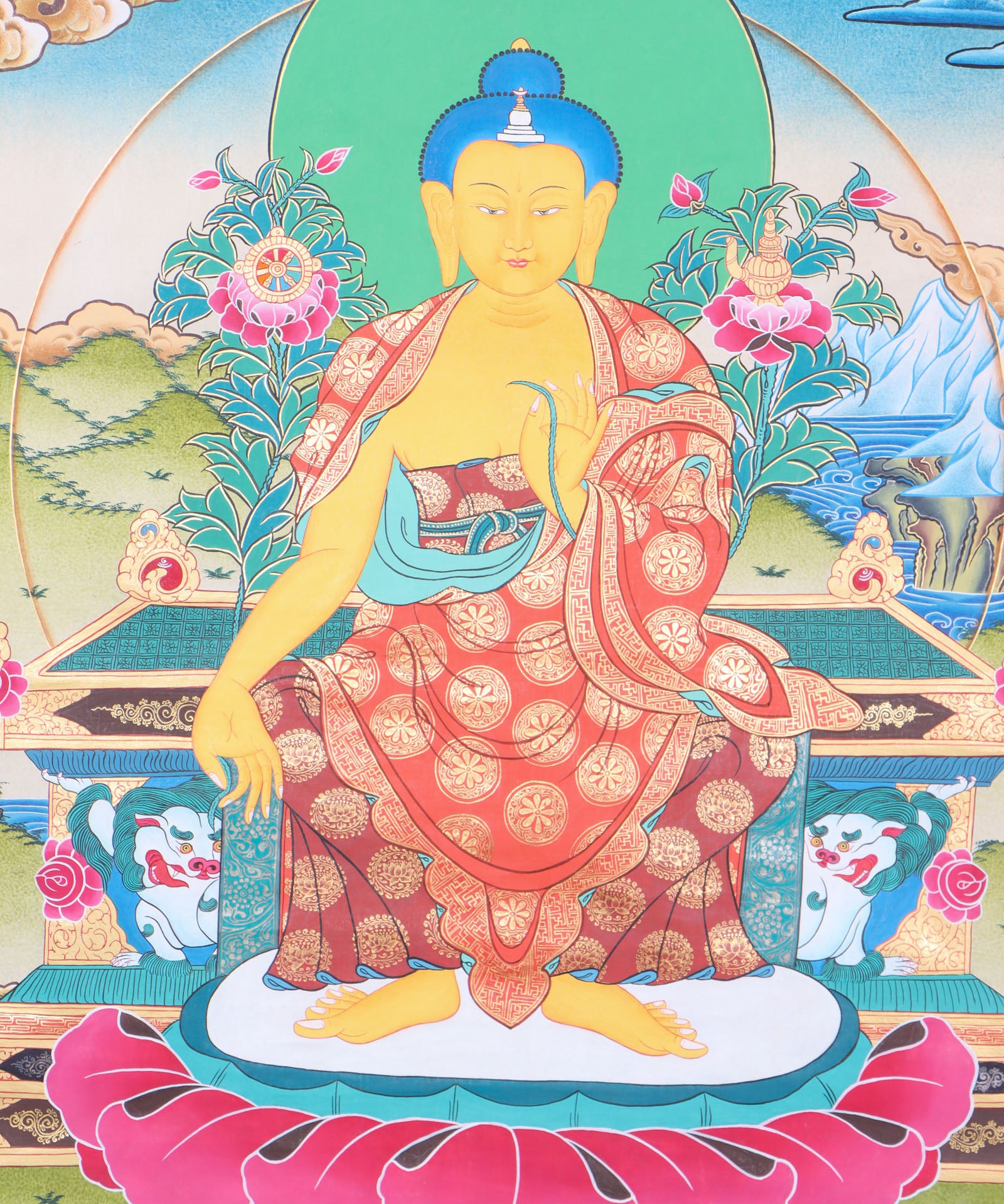 Maitreya Buddha Thangka for prayer and meditation.