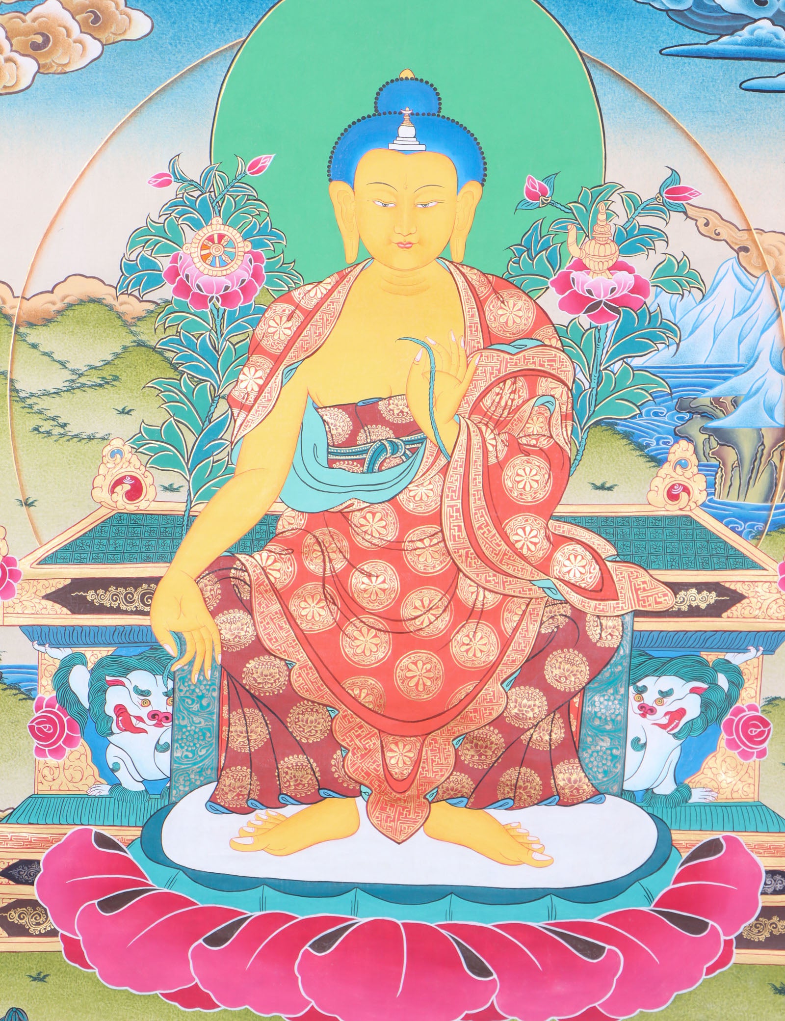 Maitreya Buddha Thangka for prayer and meditation.