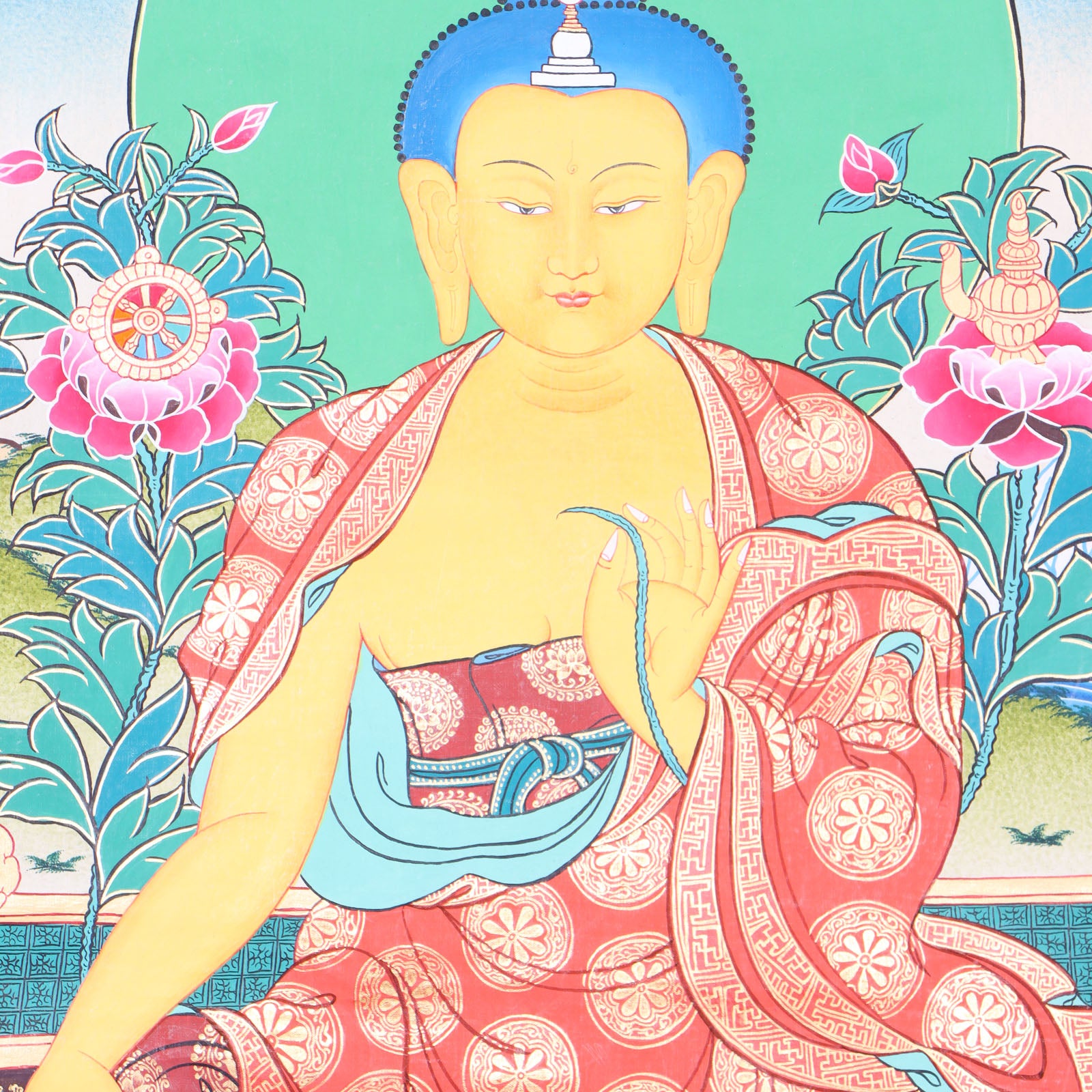 Maitreya Buddha Thangka for prayer and meditation.