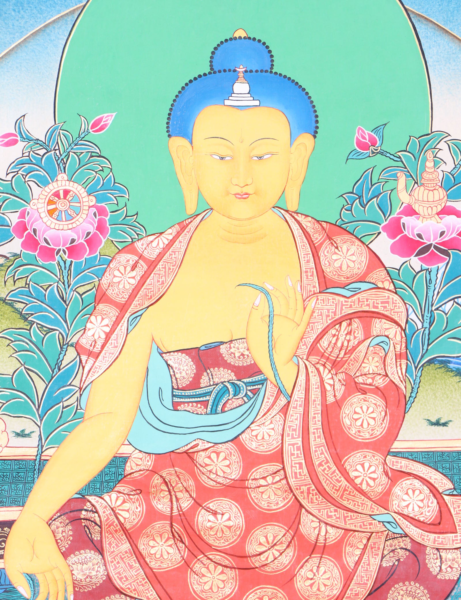 Maitreya Buddha Thangka for prayer and meditation.