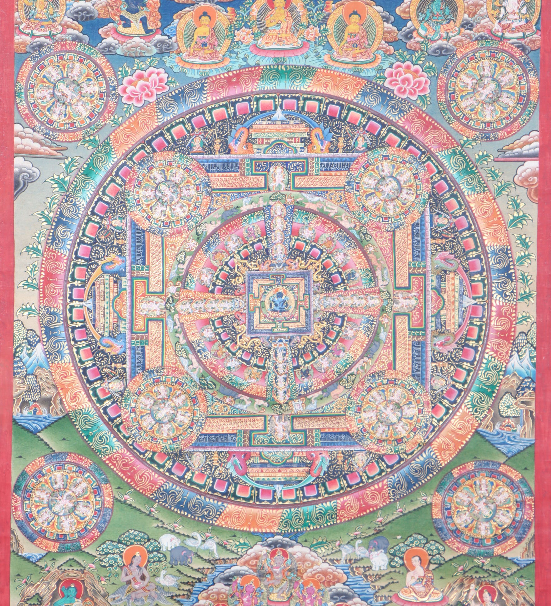  Vajradhara Mandala Thangka assists with meditation, contemplation, and the pursuit of wisdom and compassion. 