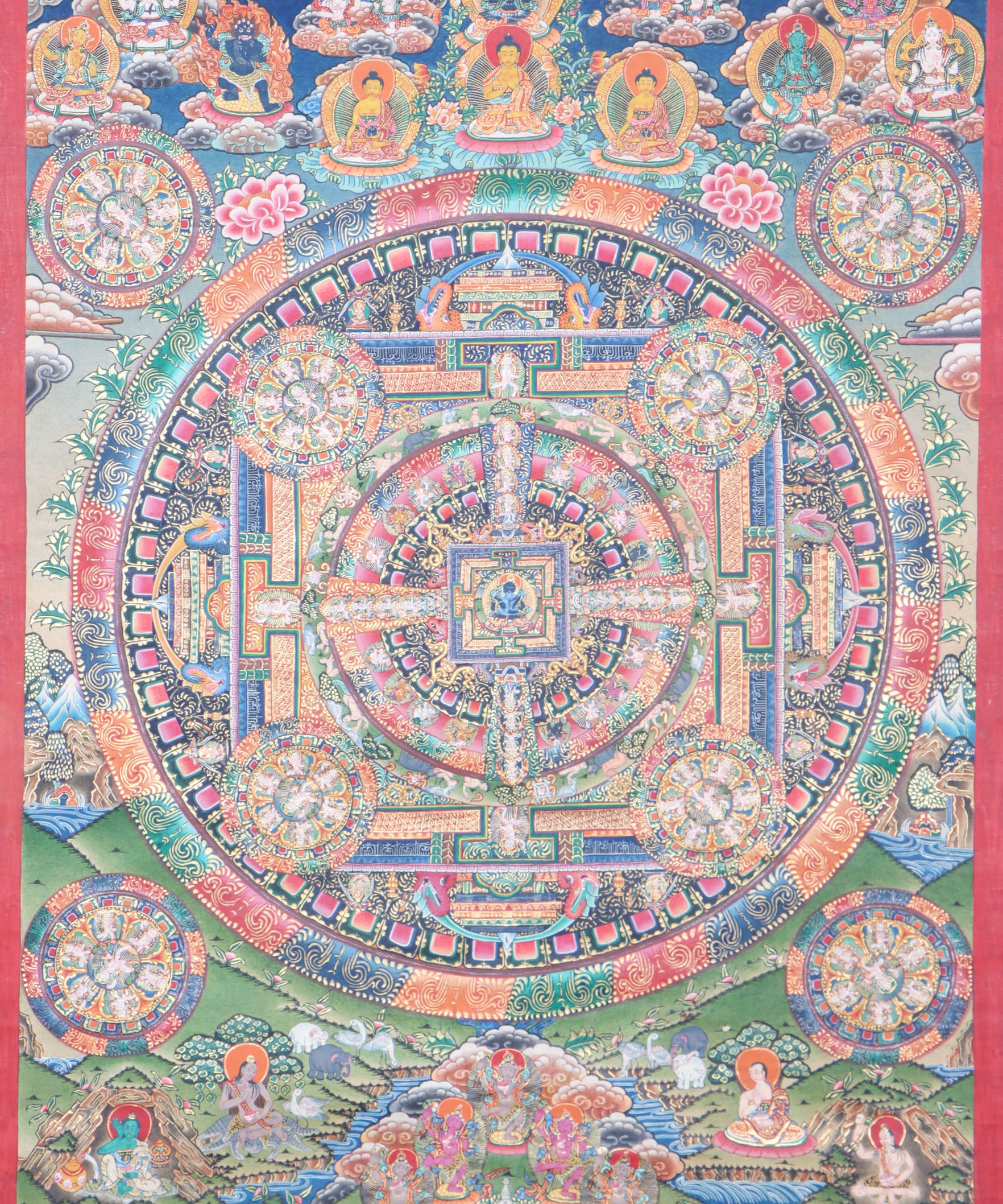  Vajradhara Mandala Thangka assists with meditation, contemplation, and the pursuit of wisdom and compassion. 