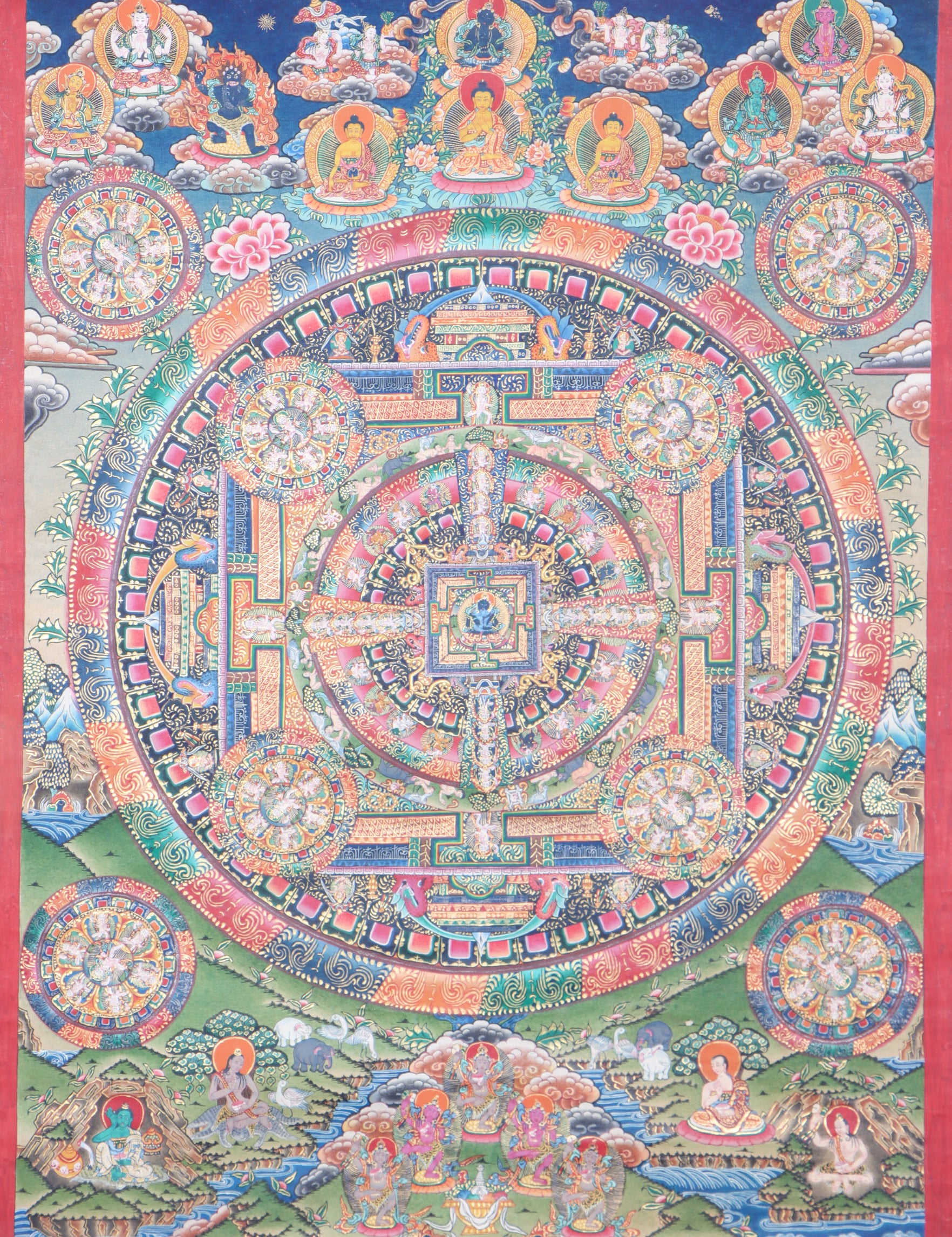  Vajradhara Mandala Thangka assists with meditation, contemplation, and the pursuit of wisdom and compassion. 