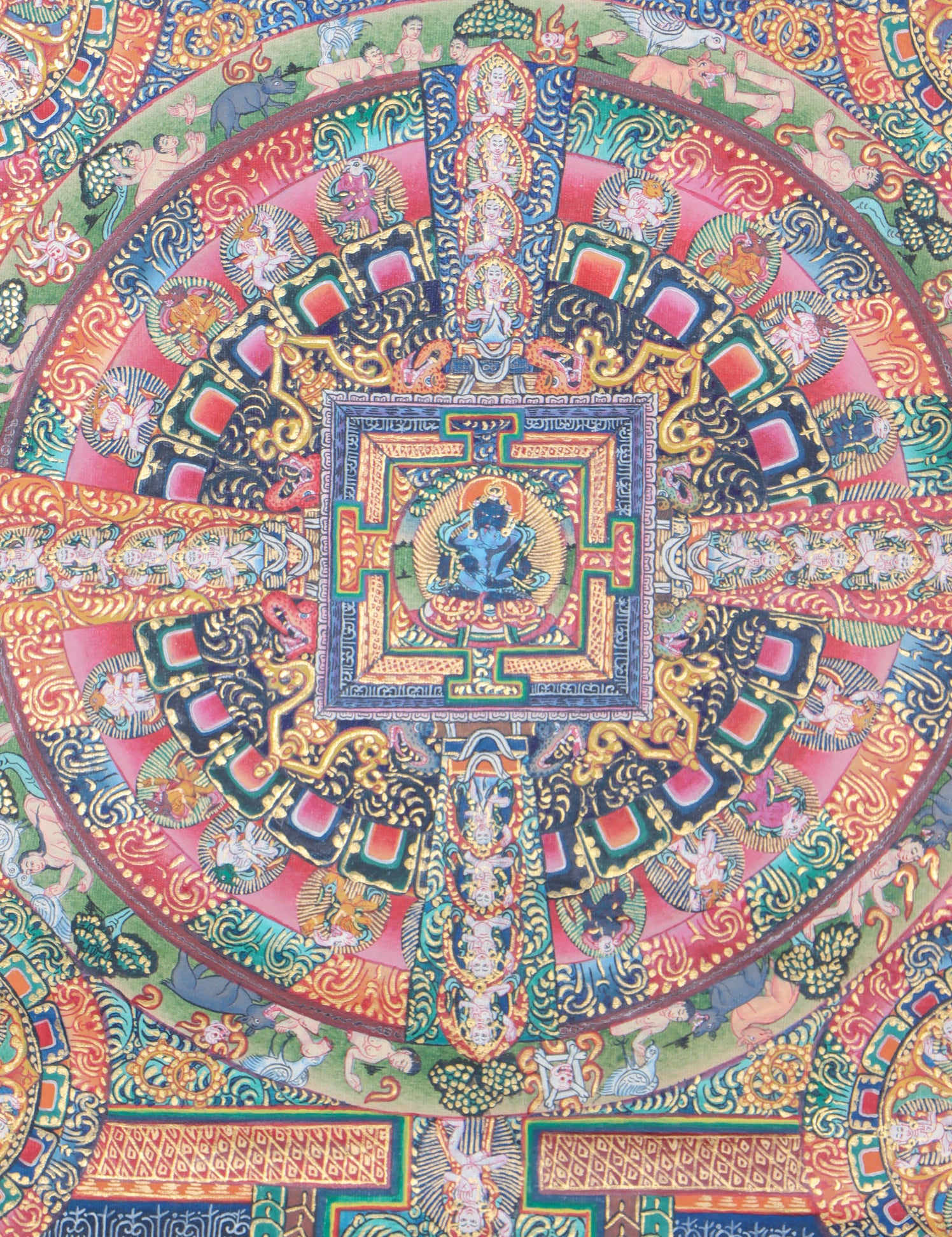  Vajradhara Mandala Thangka assists with meditation, contemplation, and the pursuit of wisdom and compassion. 