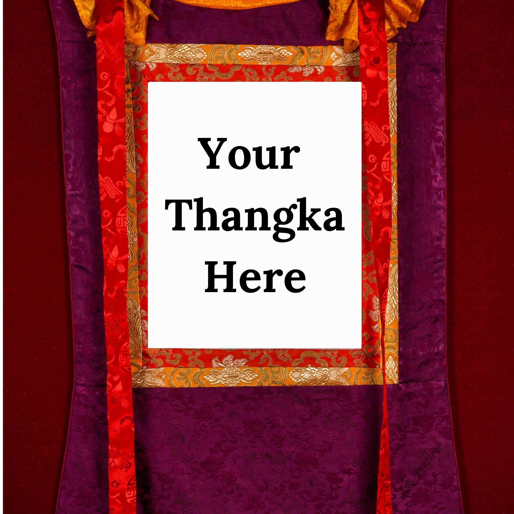 Maroon Color Thangka Brocade