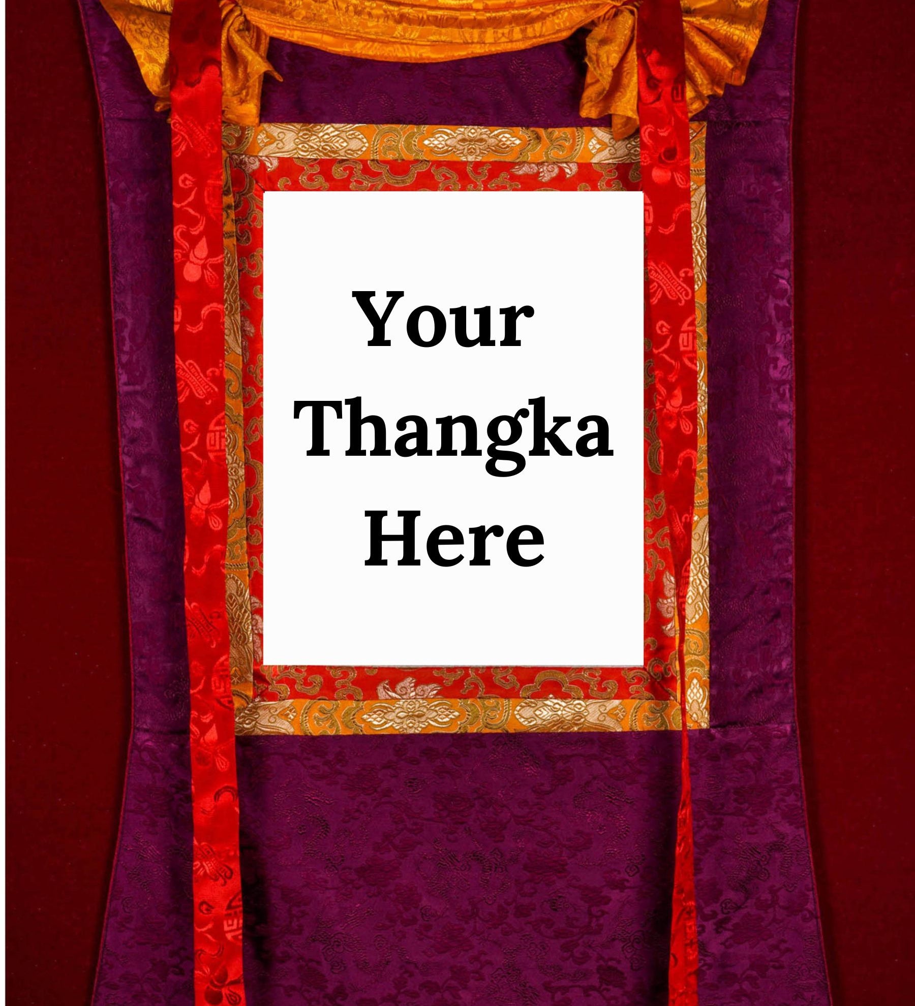 Maroon Color Thangka Brocade