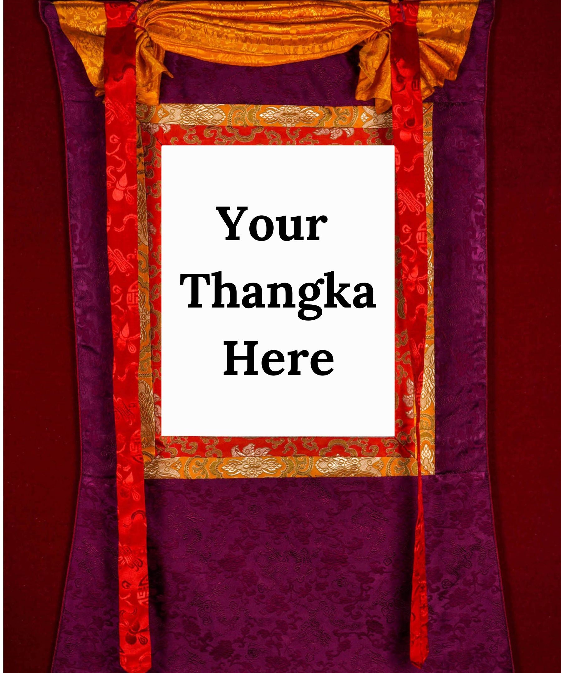 Maroon Color Thangka Brocade