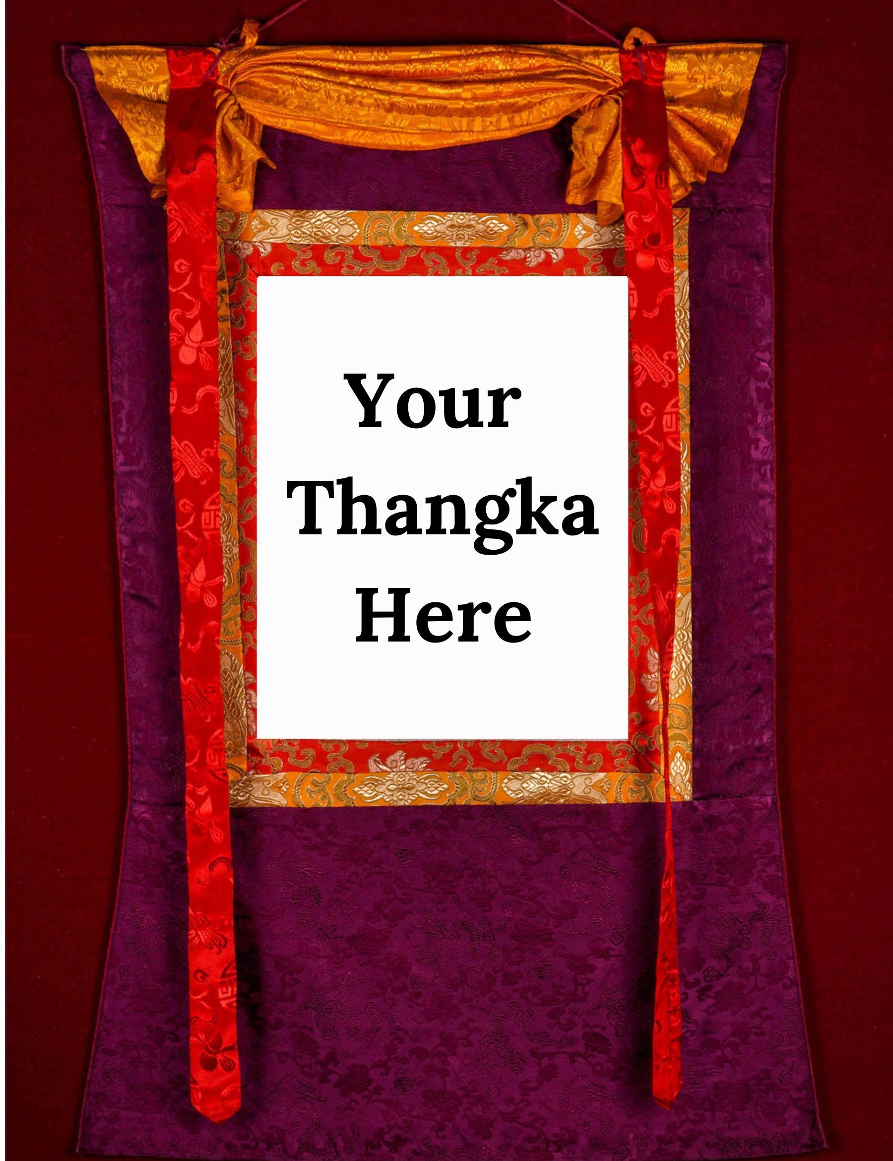 Maroon Color Thangka Brocade