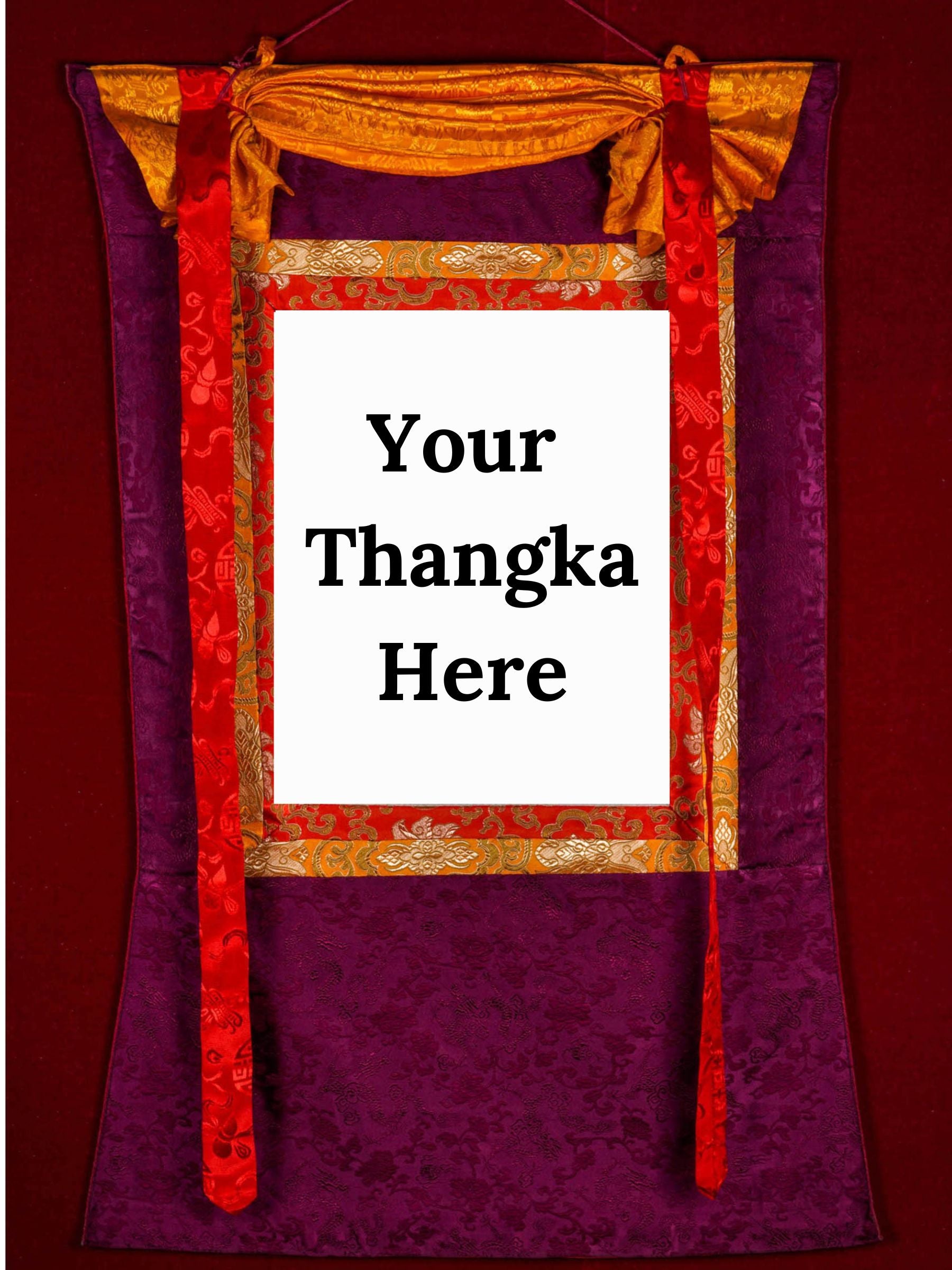 Maroon Color Thangka Brocade