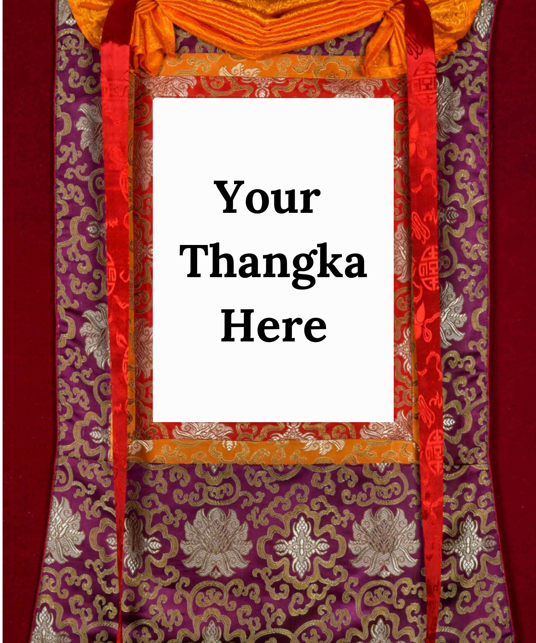 Maroon Floral Color Thangka Brocade