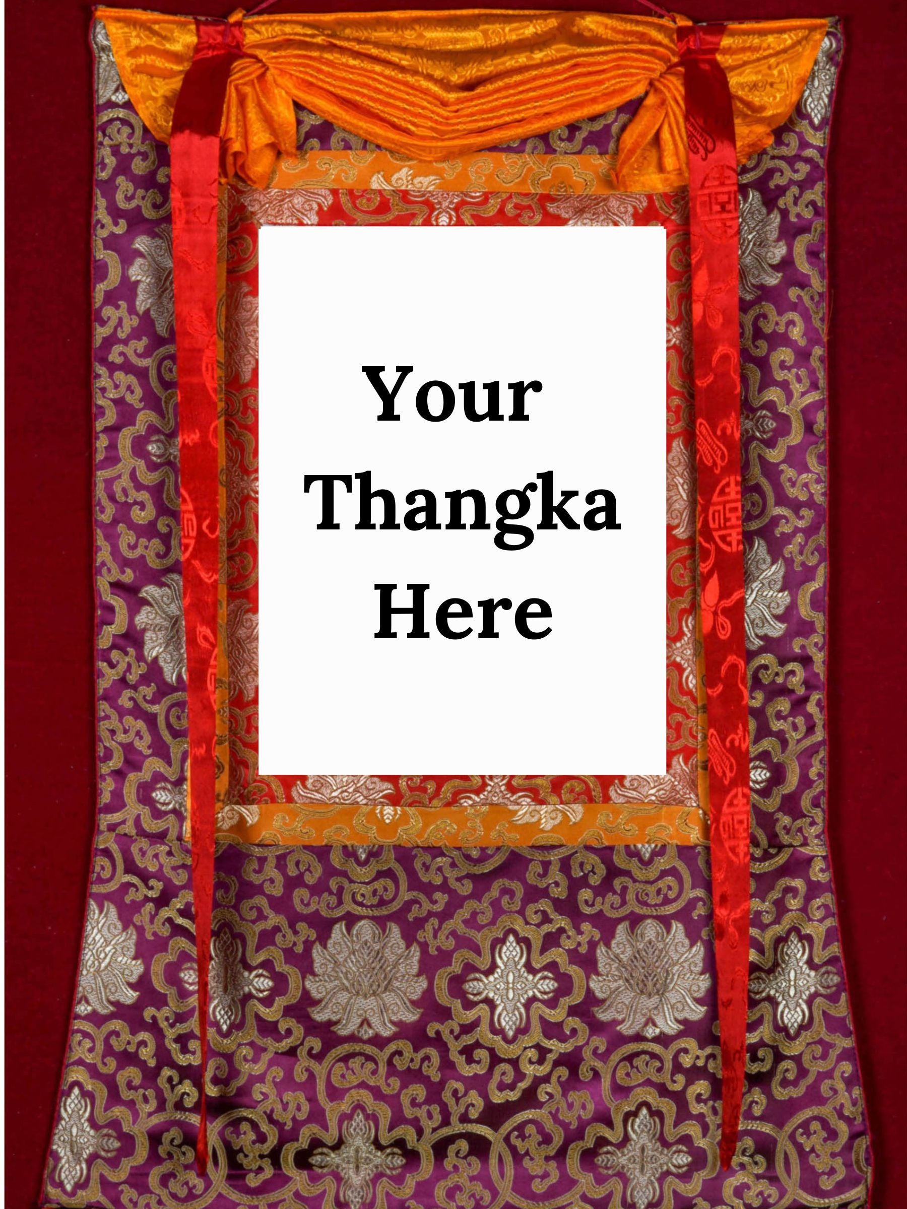 Maroon Floral Color Thangka Brocade