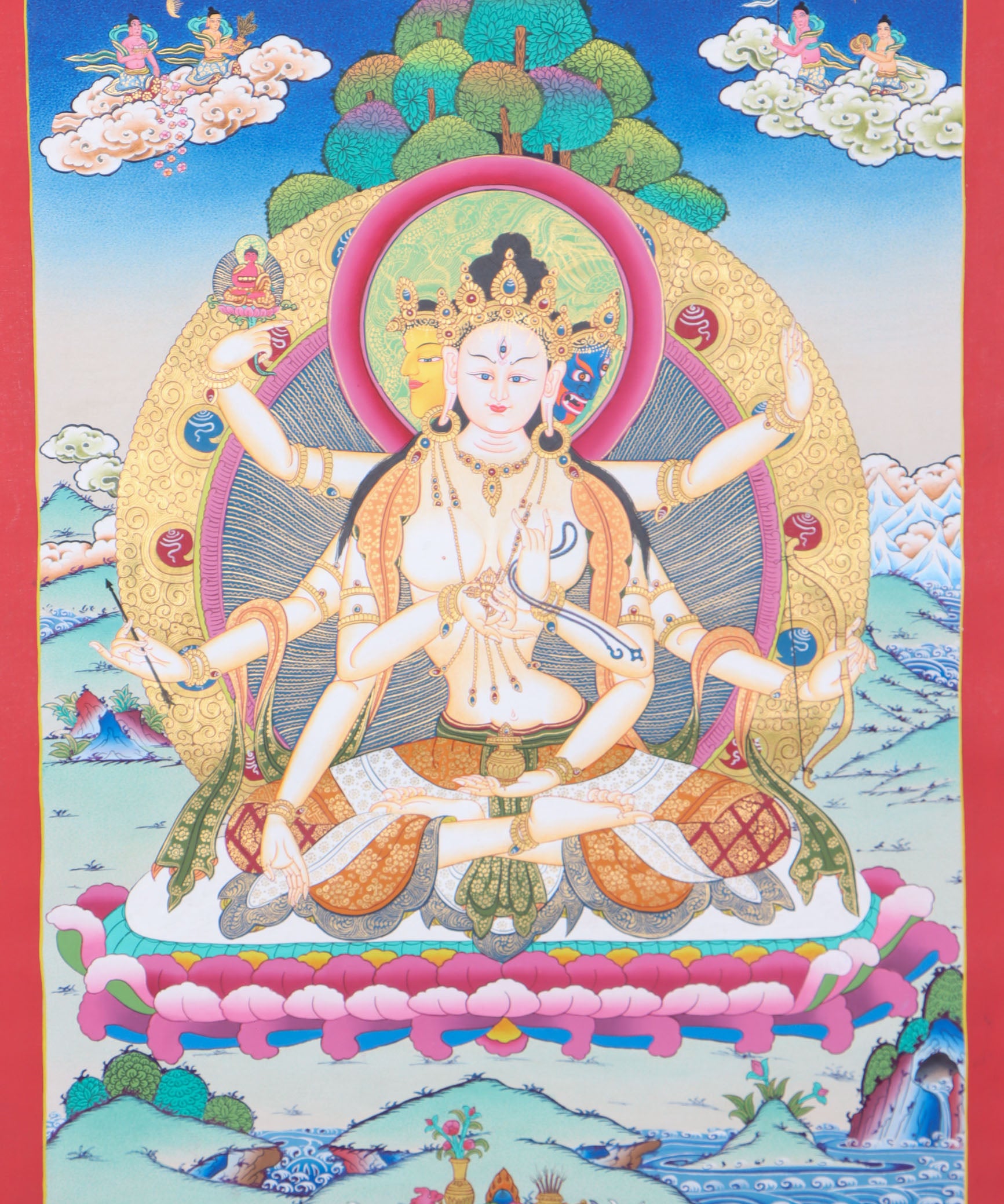 Namgyalma Thangka Painting for peace and enlightenment.