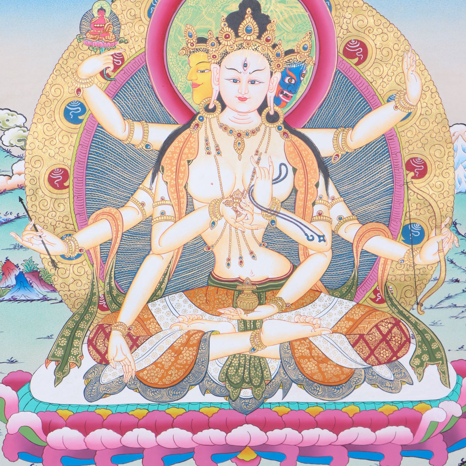 Namgyalma Thangka Painting for peace and enlightenment.