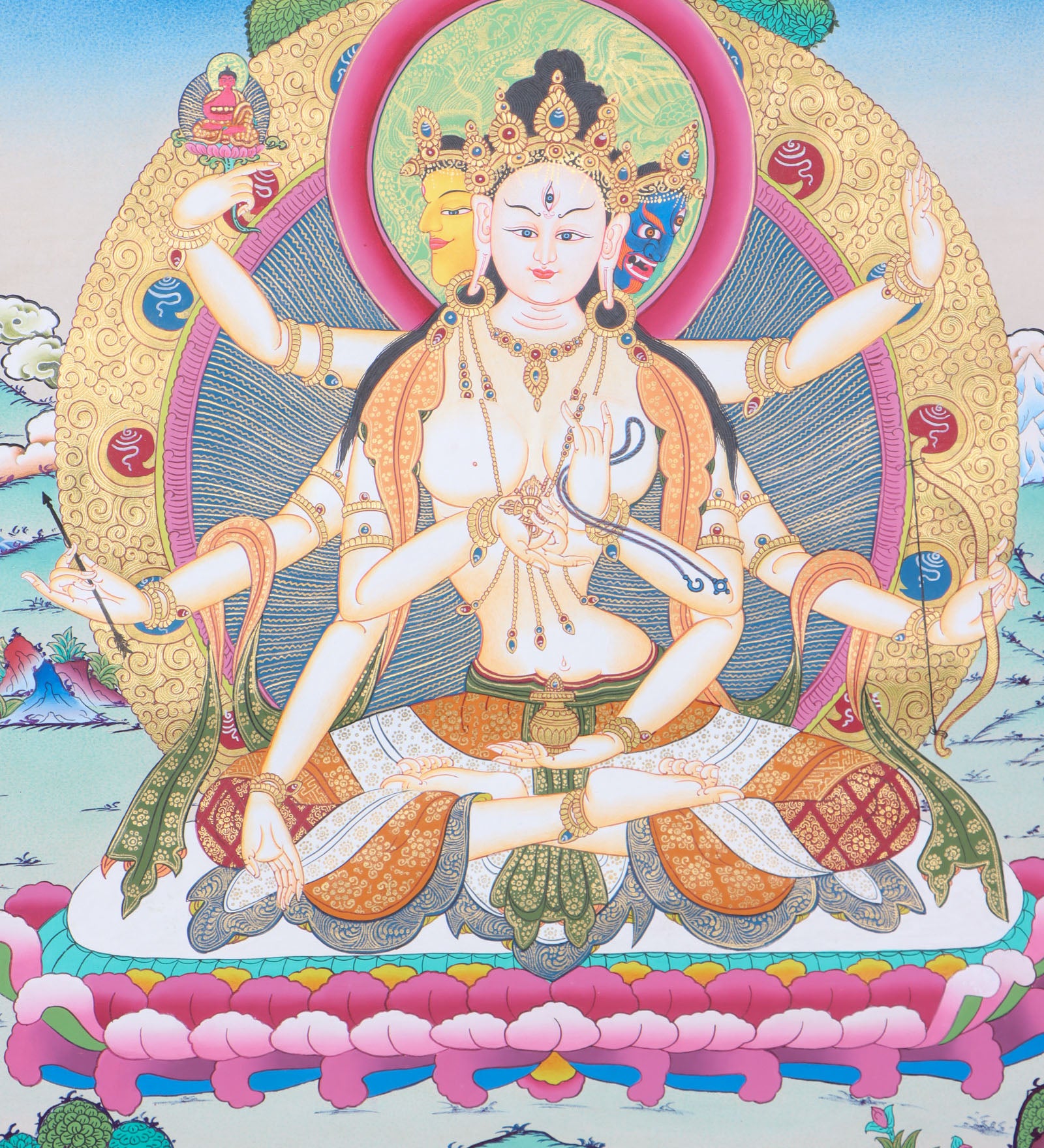 Namgyalma Thangka Painting for peace and enlightenment.