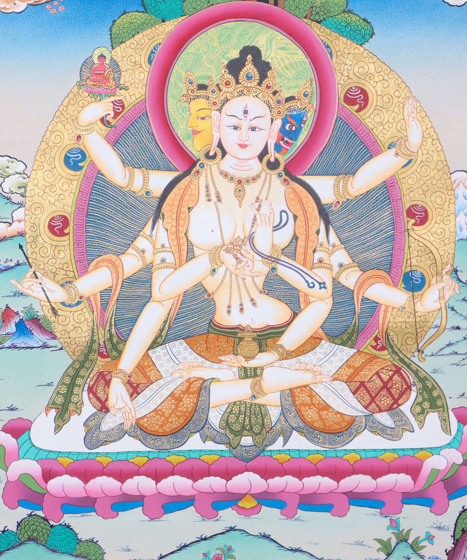 Namgyalma Thangka Painting for peace and enlightenment.