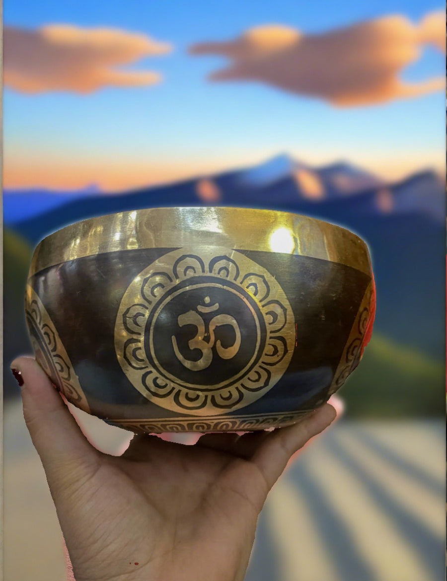 Om Singing Bowl - Tibetan Handmade Bowl