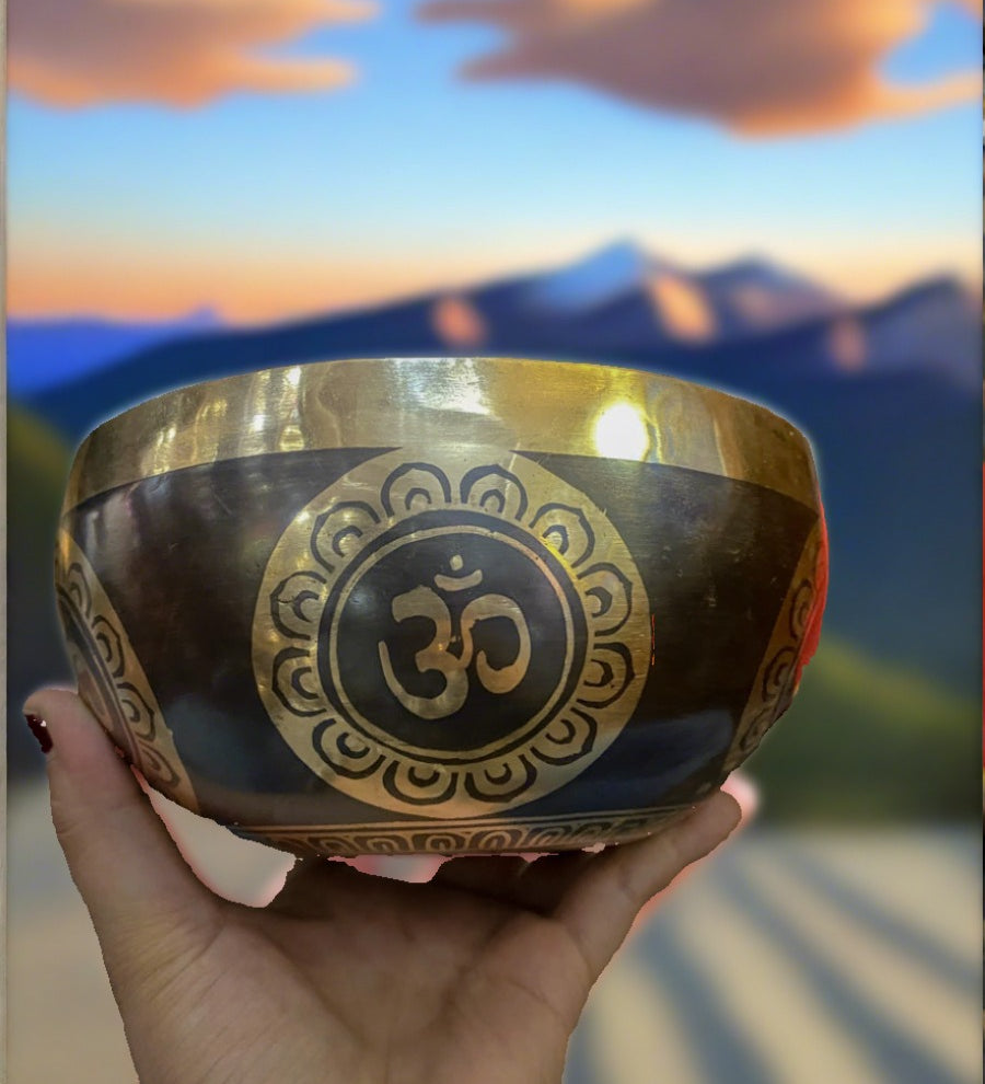 Om Singing Bowl - Tibetan Handmade Bowl