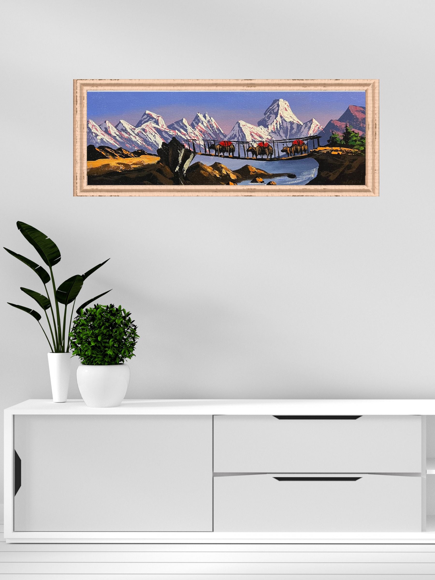 Oil Painting of Ama Dablam & Everest | Shop Now – Himalayas Shop