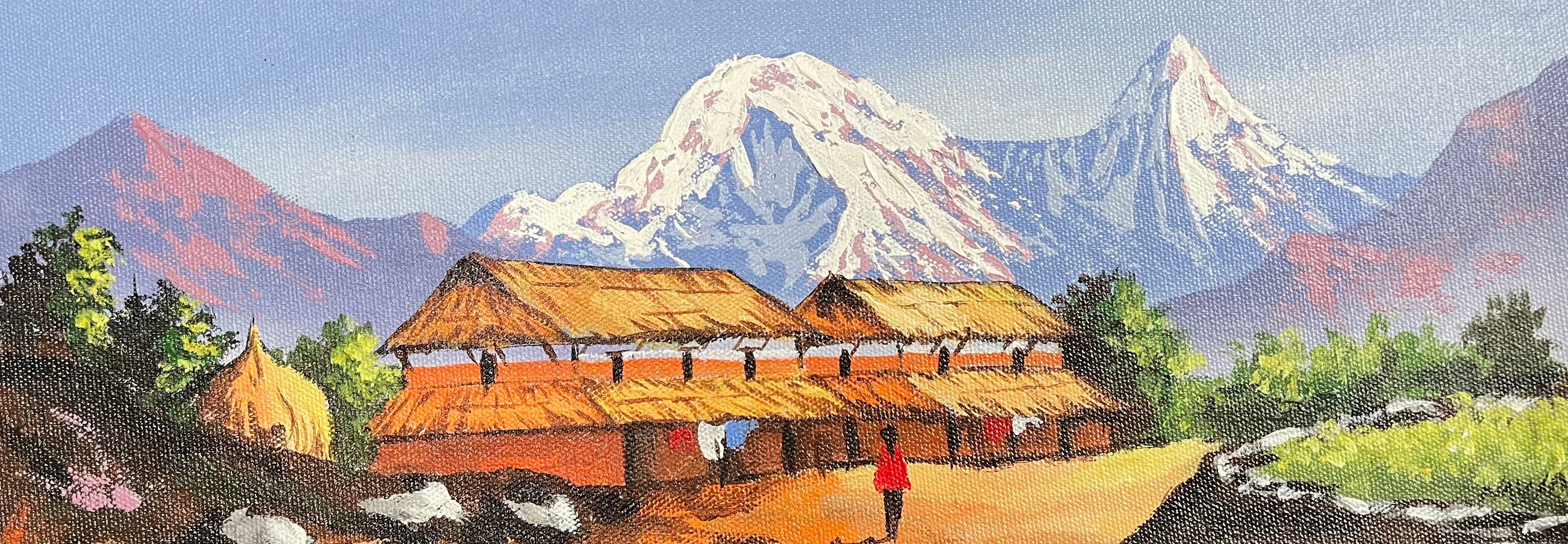 Oil Painting of Mount Machapuchre