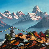 Mount Ama Dablam & Mount Everest Oil Painting