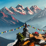 Mount Ama Dablam & Mount Everest Oil Painting