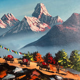 Mount Ama Dablam & Mount Everest Oil Painting