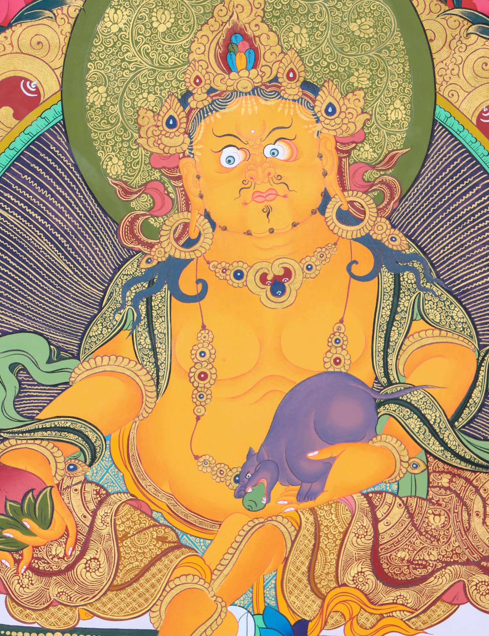 Pancha Kuber Thangka Painting for wealth and preposperity.