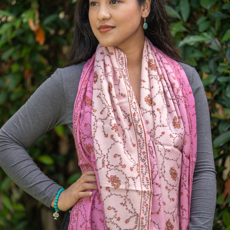 Embroidery Pashmina Shawl - Handwoven shawl